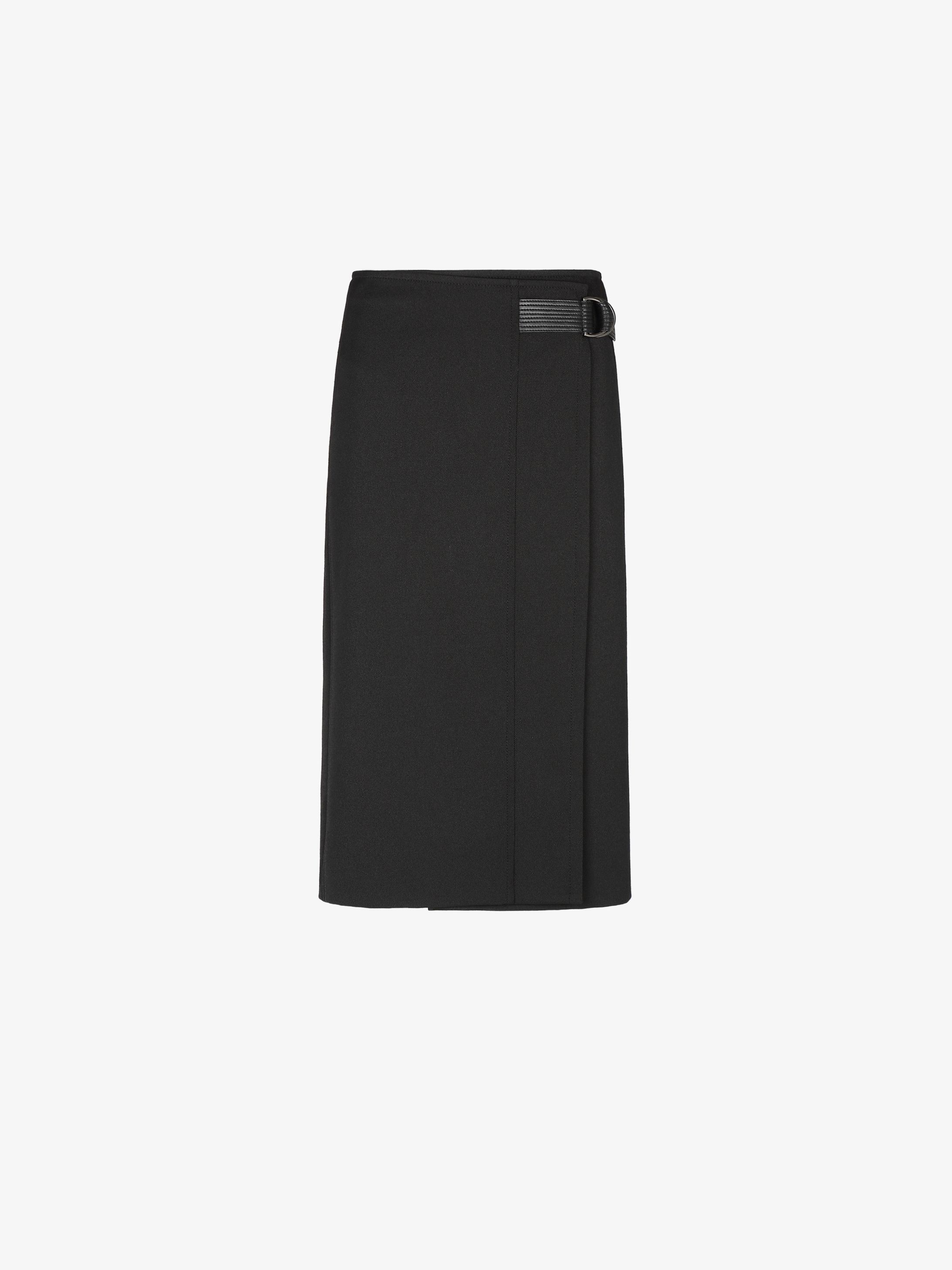 Wrap skirt with leather buckle