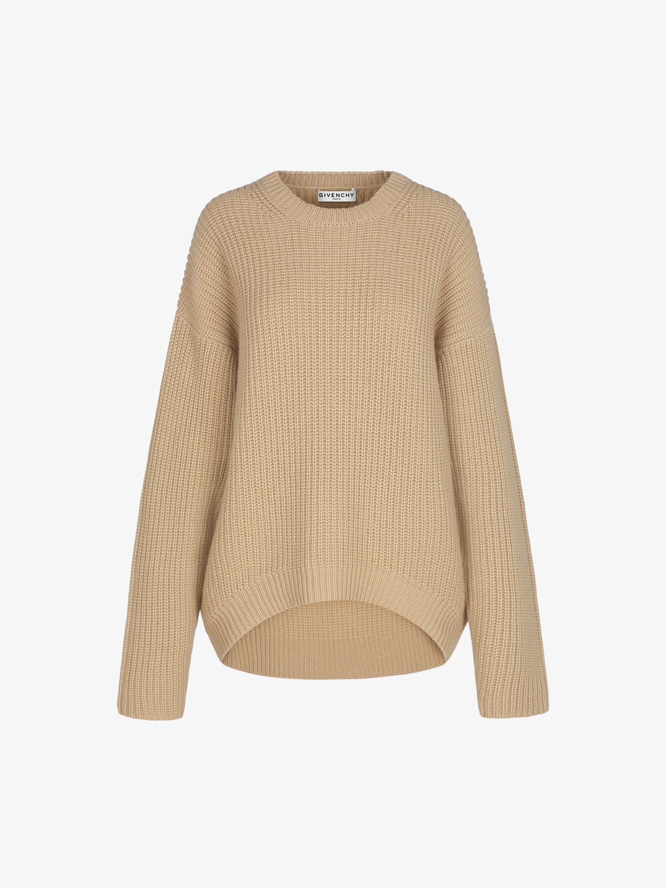 Pullover oversize in cashmere a coste