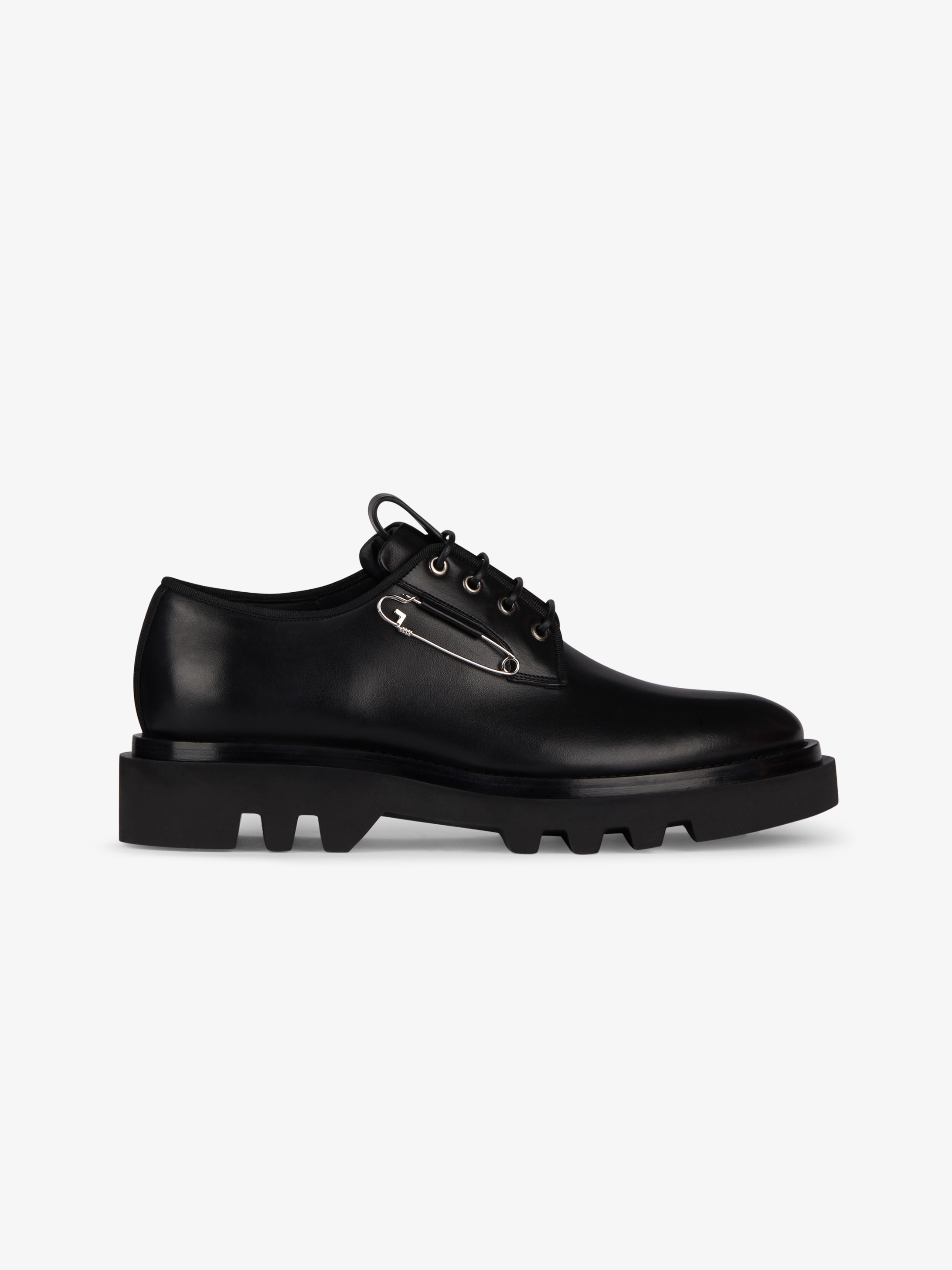 Derbies Combat en cuir Box avec épingle G