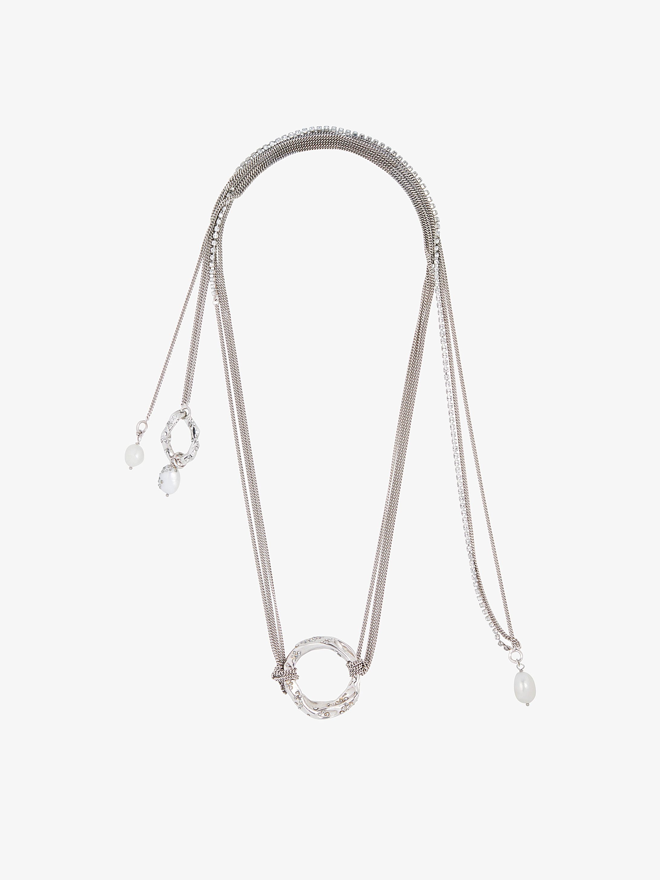 Moon pendant lasso necklace