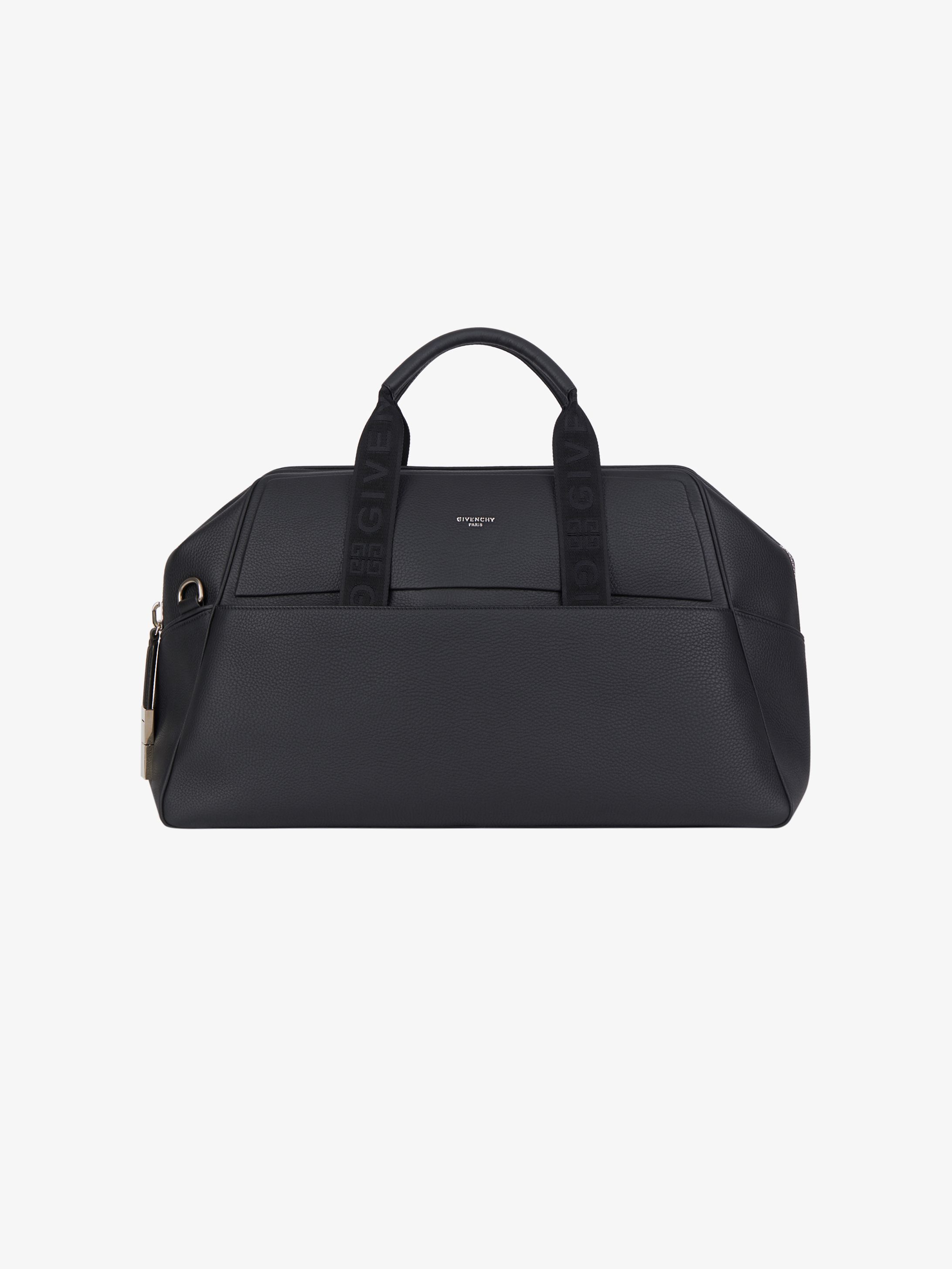 Weekender bag in grained leather
