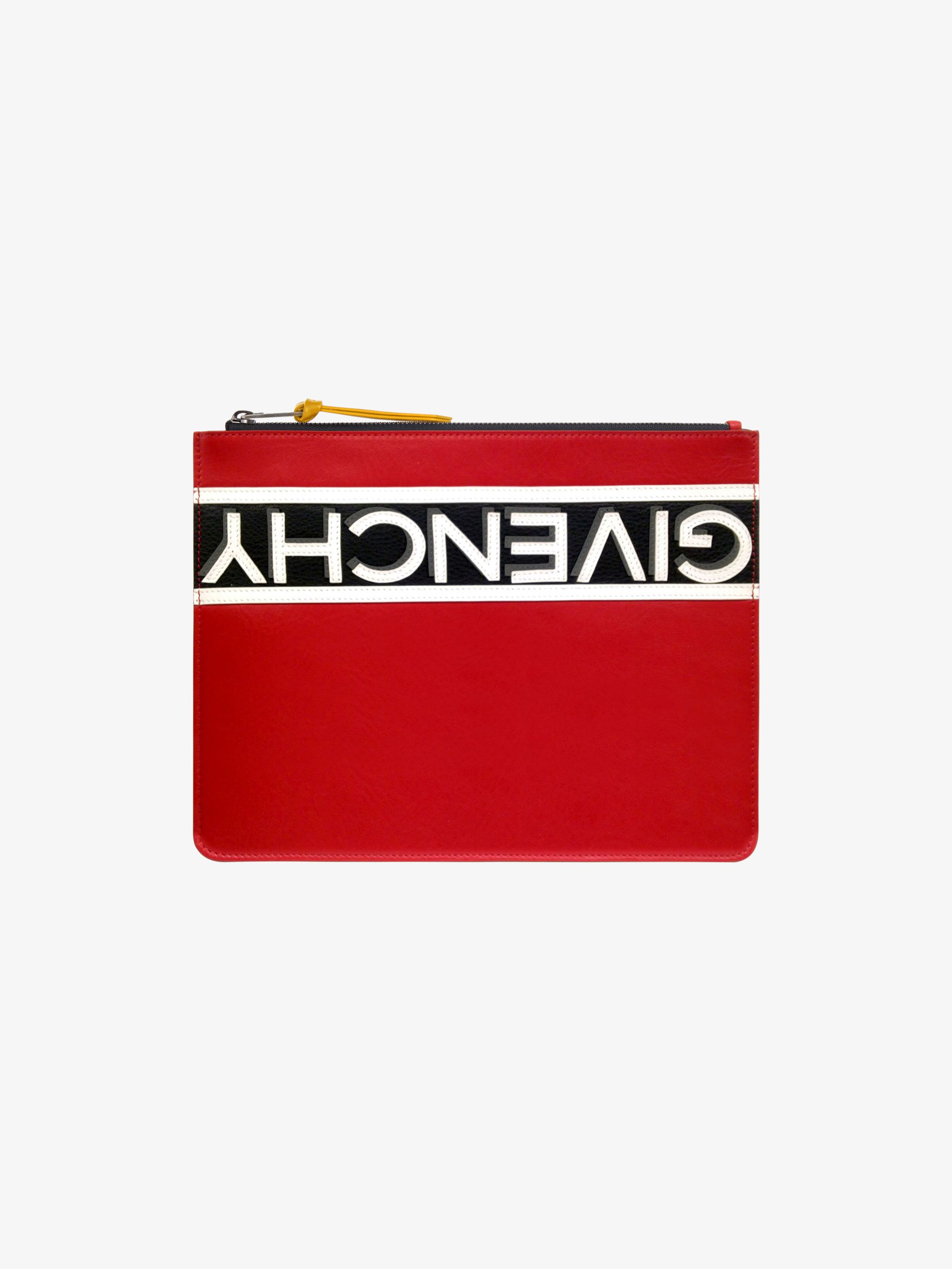 Reverse GIVENCHY large pouch in leather