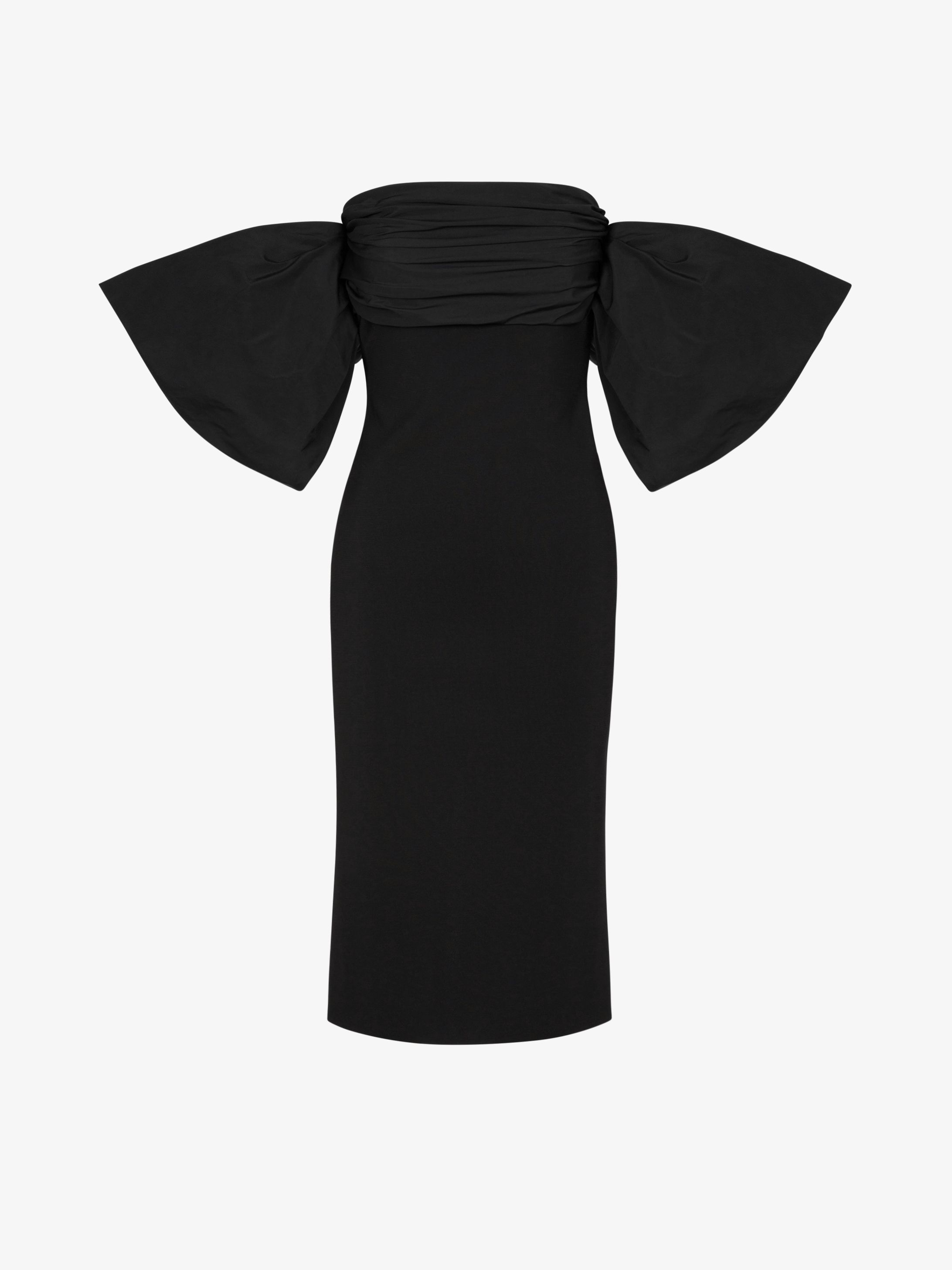Robe épaules nues à nœuds oversized