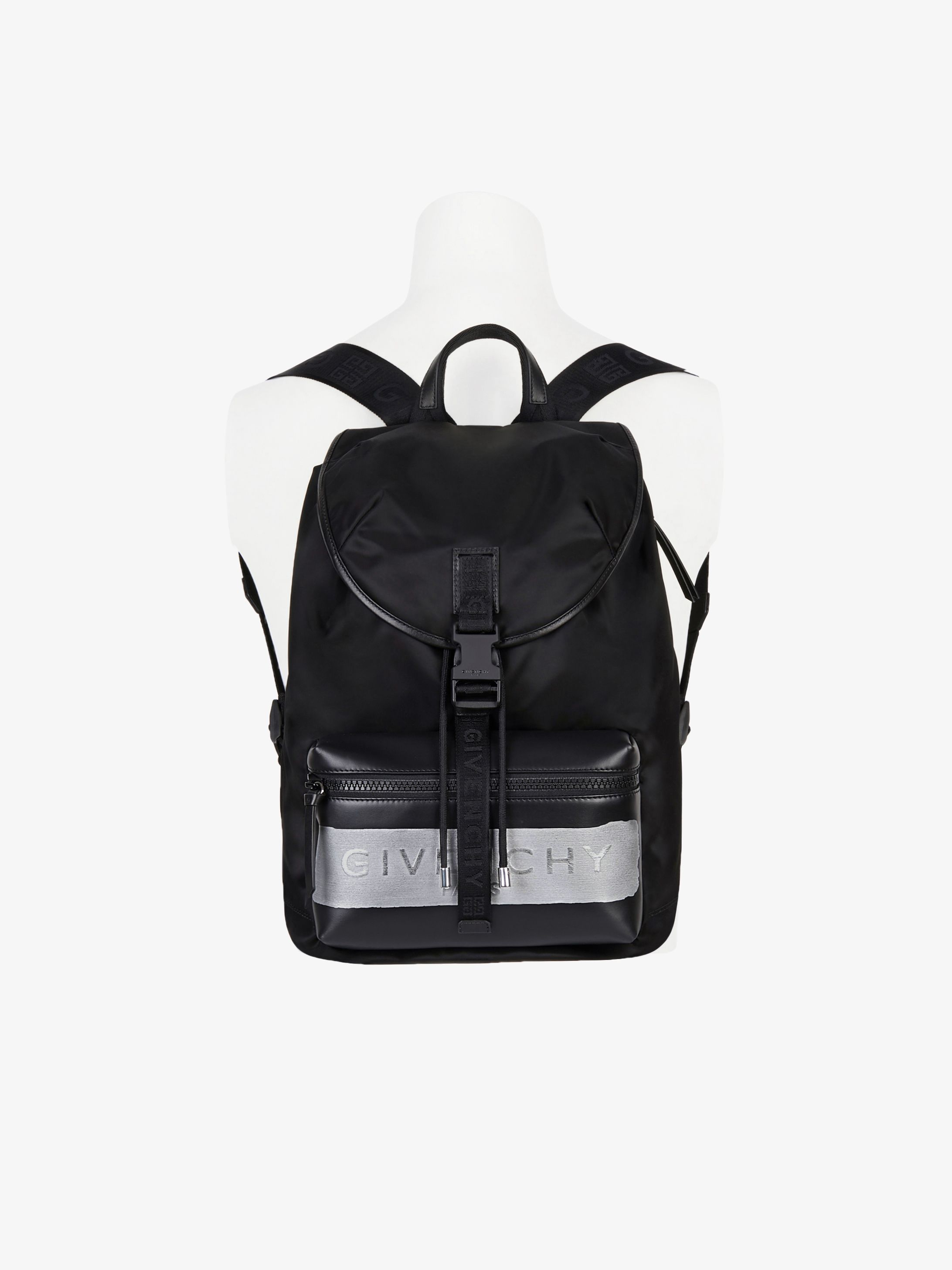 GIVENCHY backpack in nylon with latex band | GIVENCHY Paris