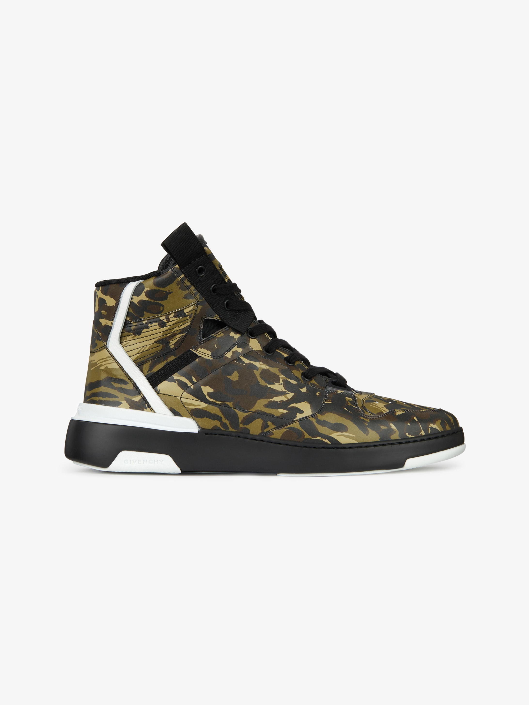 Sneaker alte WING di pelle camouflage