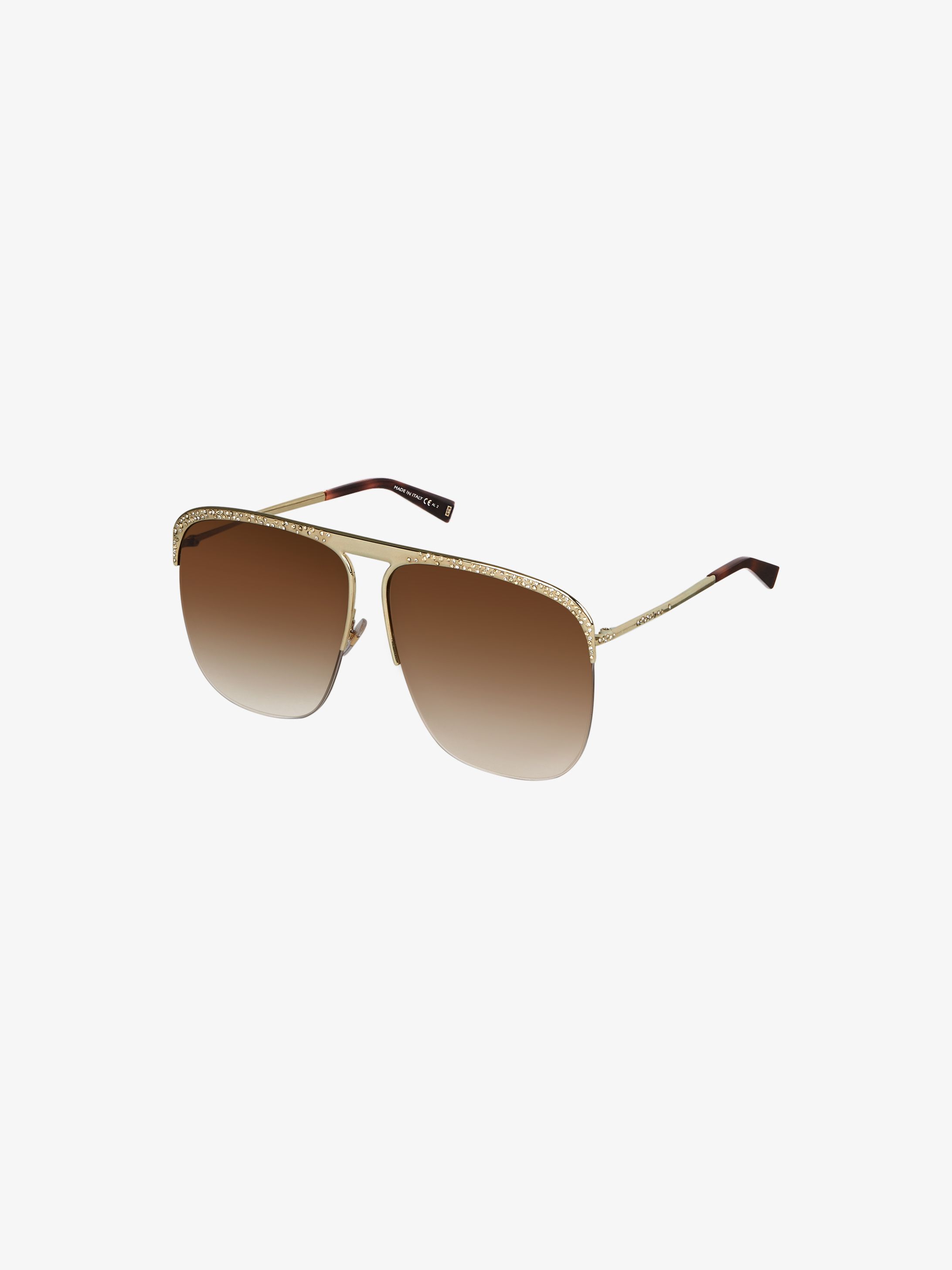 GV Ray sunglasses in metal and crystals