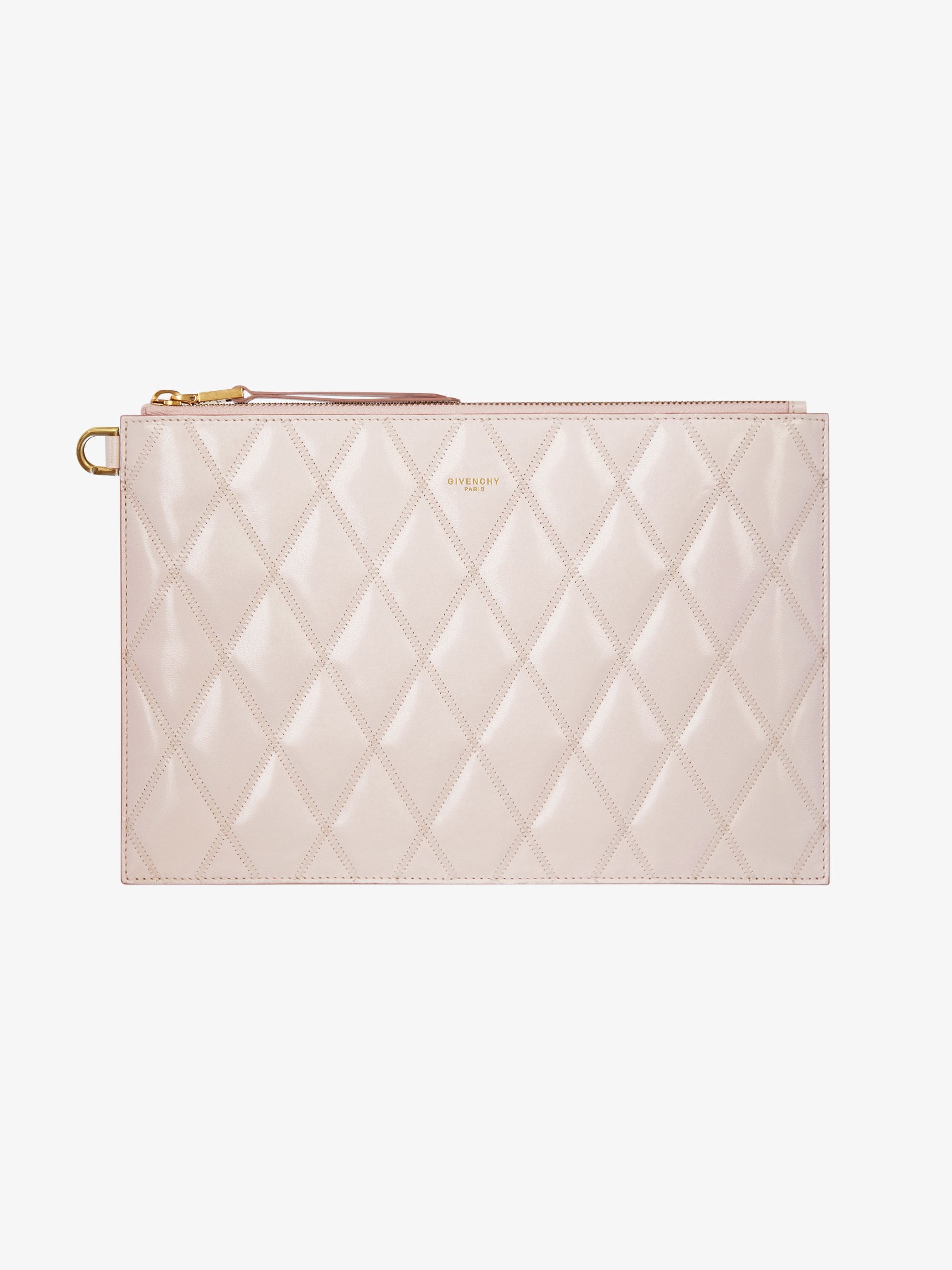 Medium pouch in diamond quilted leather