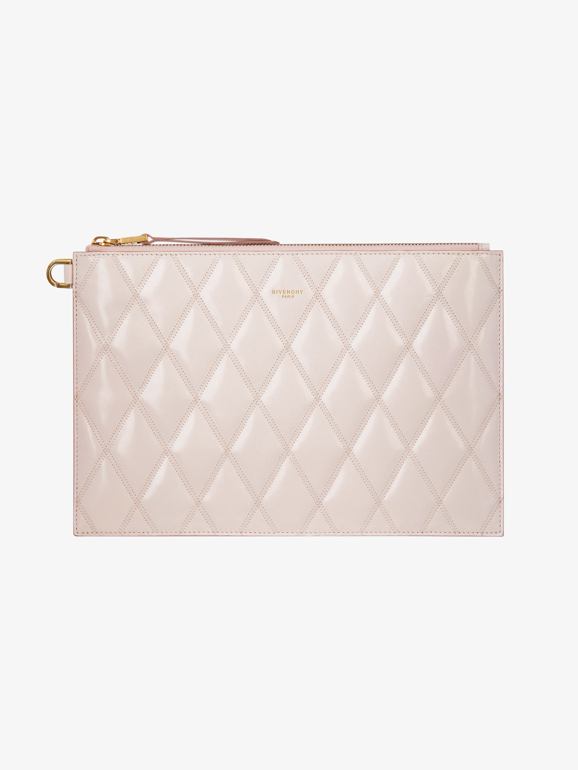Medium pouch in diamond quilted leather