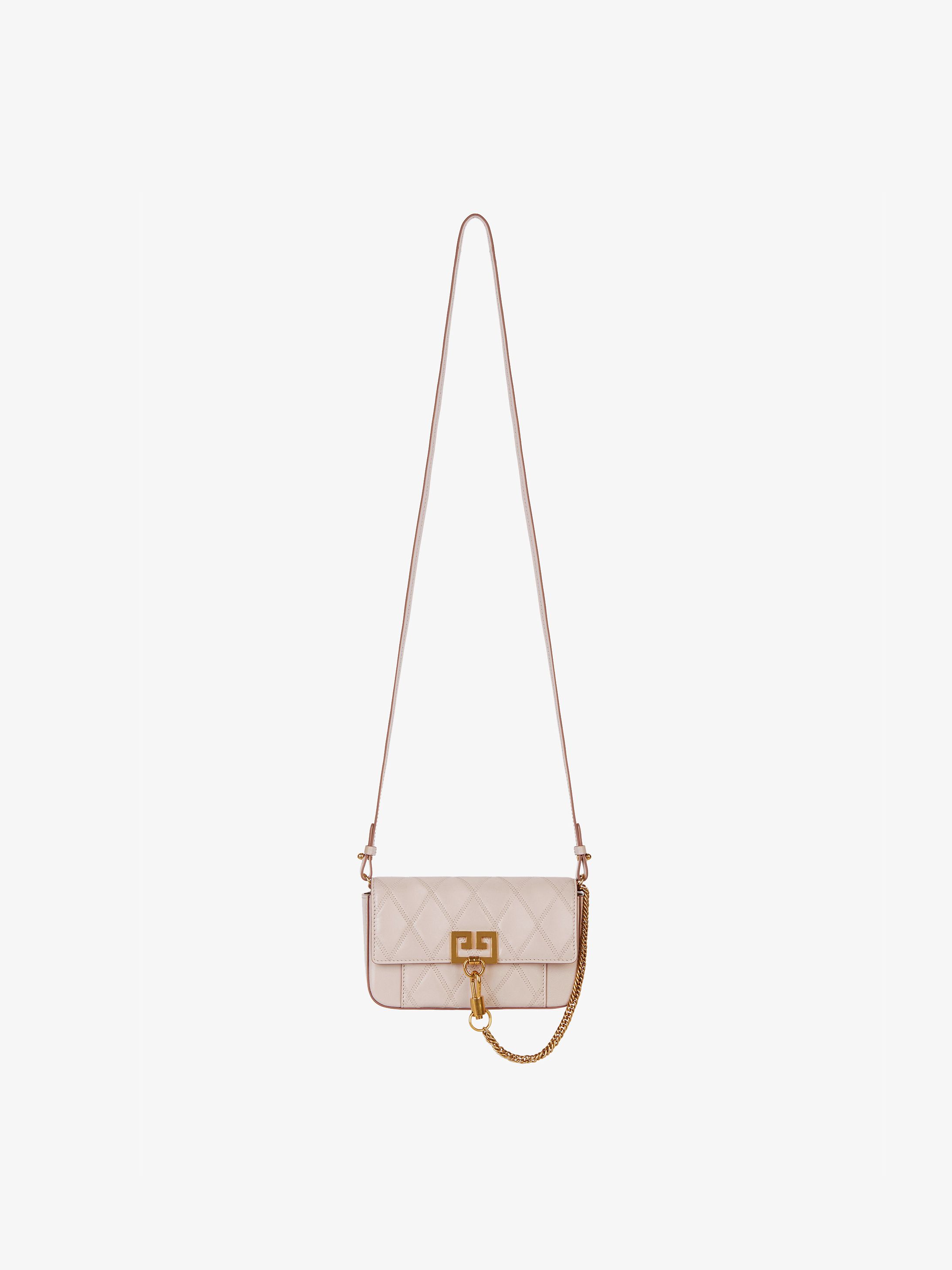 Mini Pocket bag in diamond quilted leather