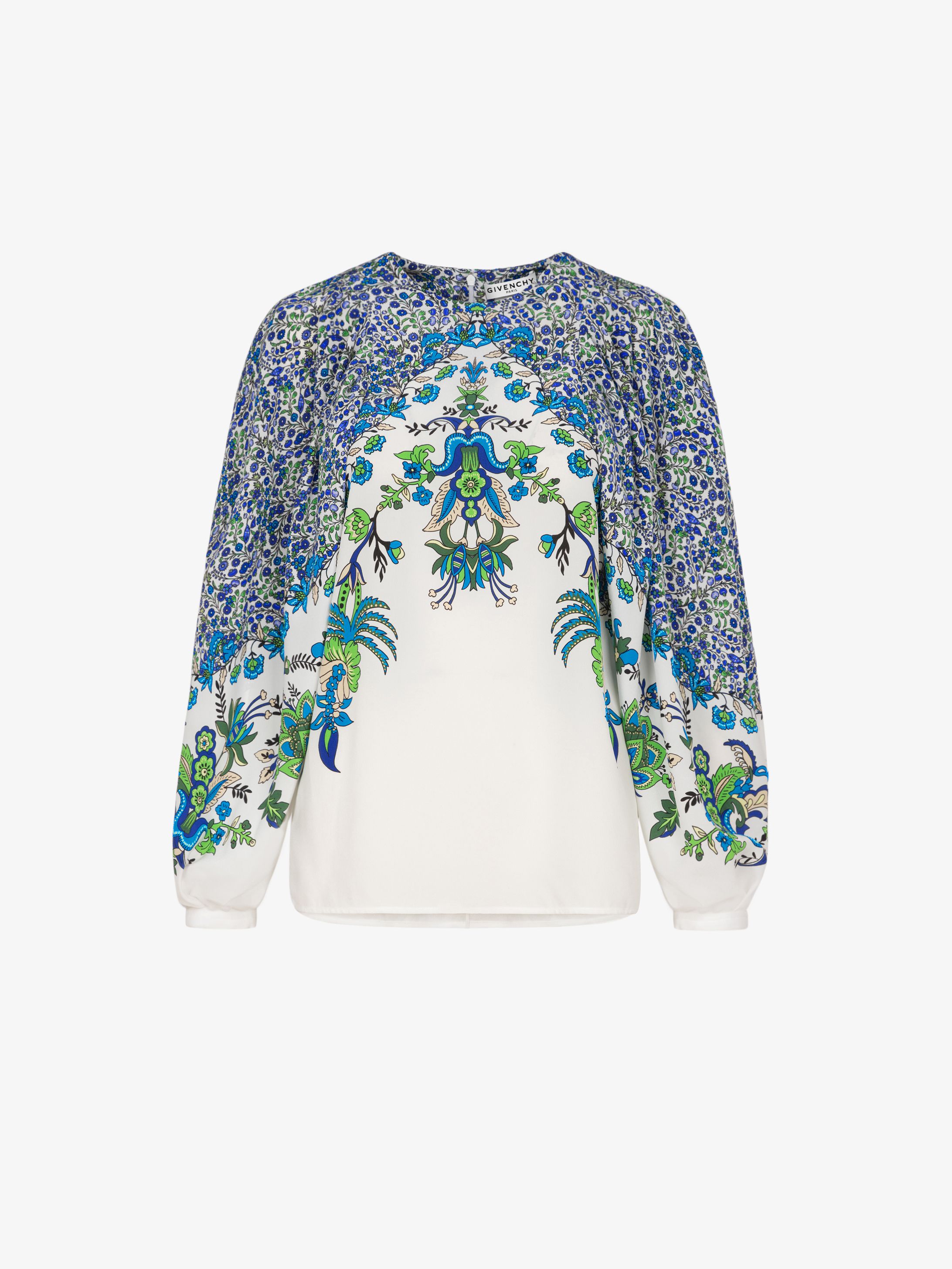 Floral printed blouse in silk