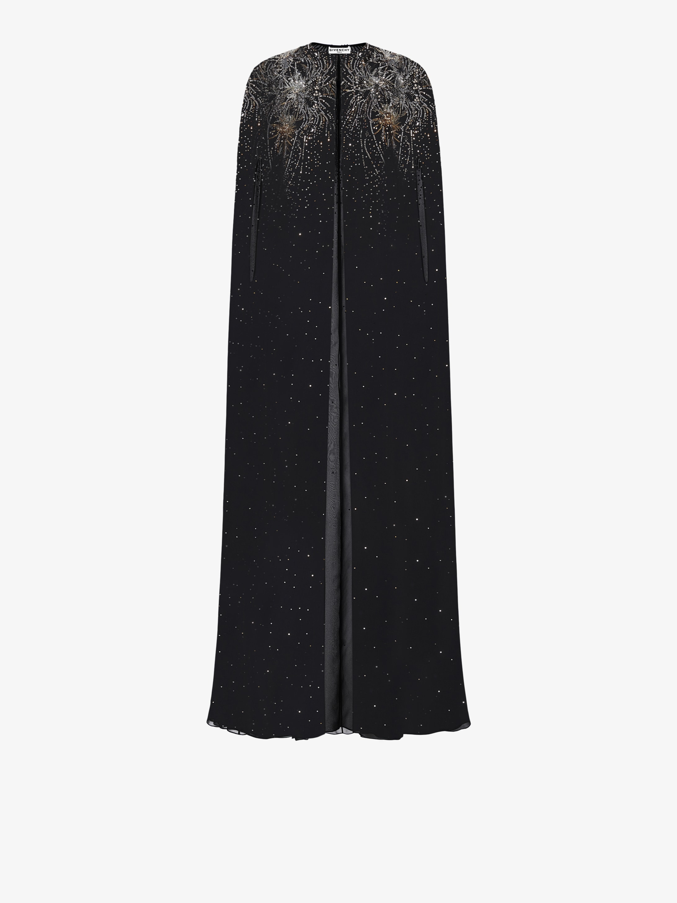 Sequins embroidered evening cape