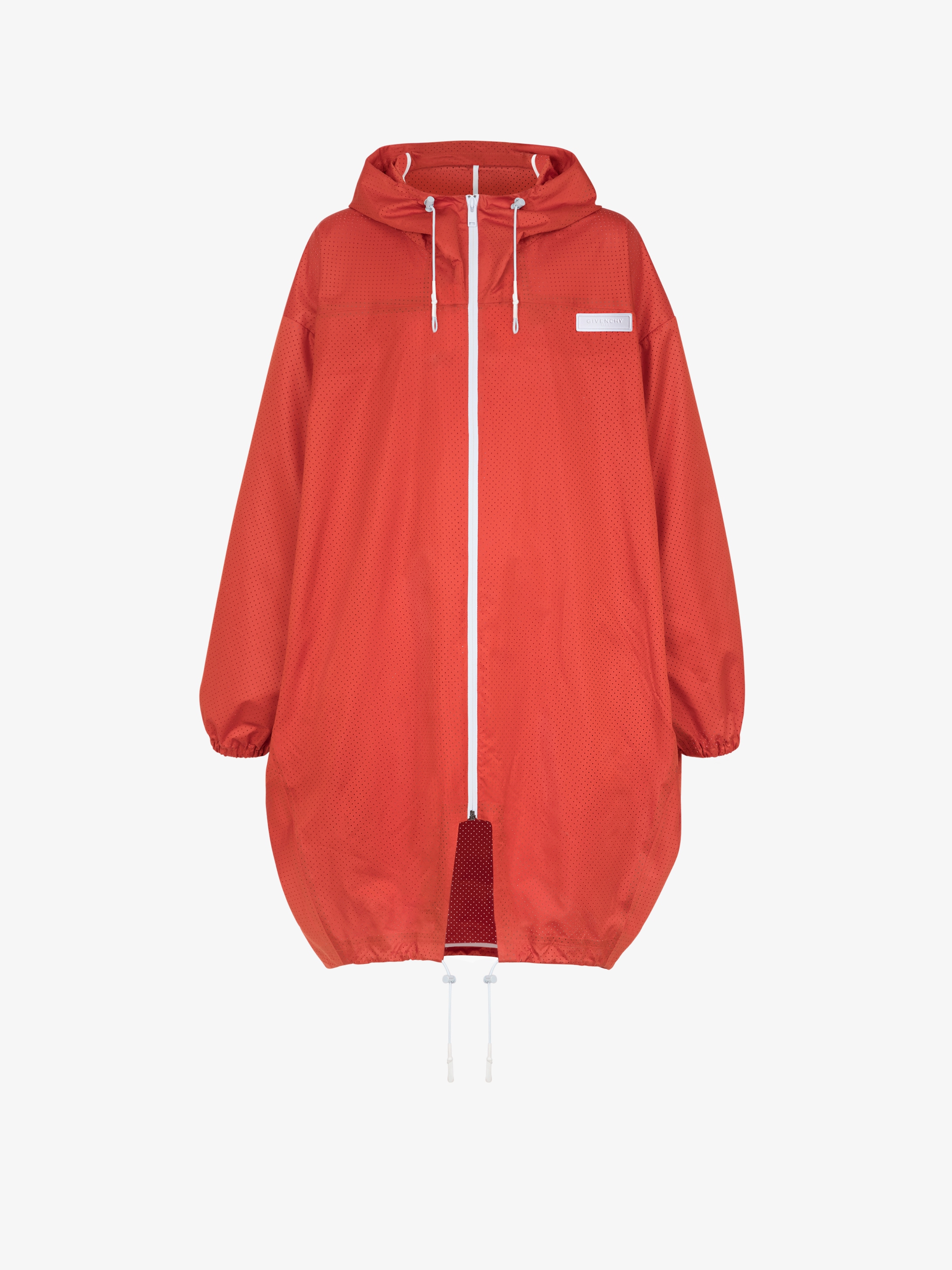 Parka oversized en nylon perforé