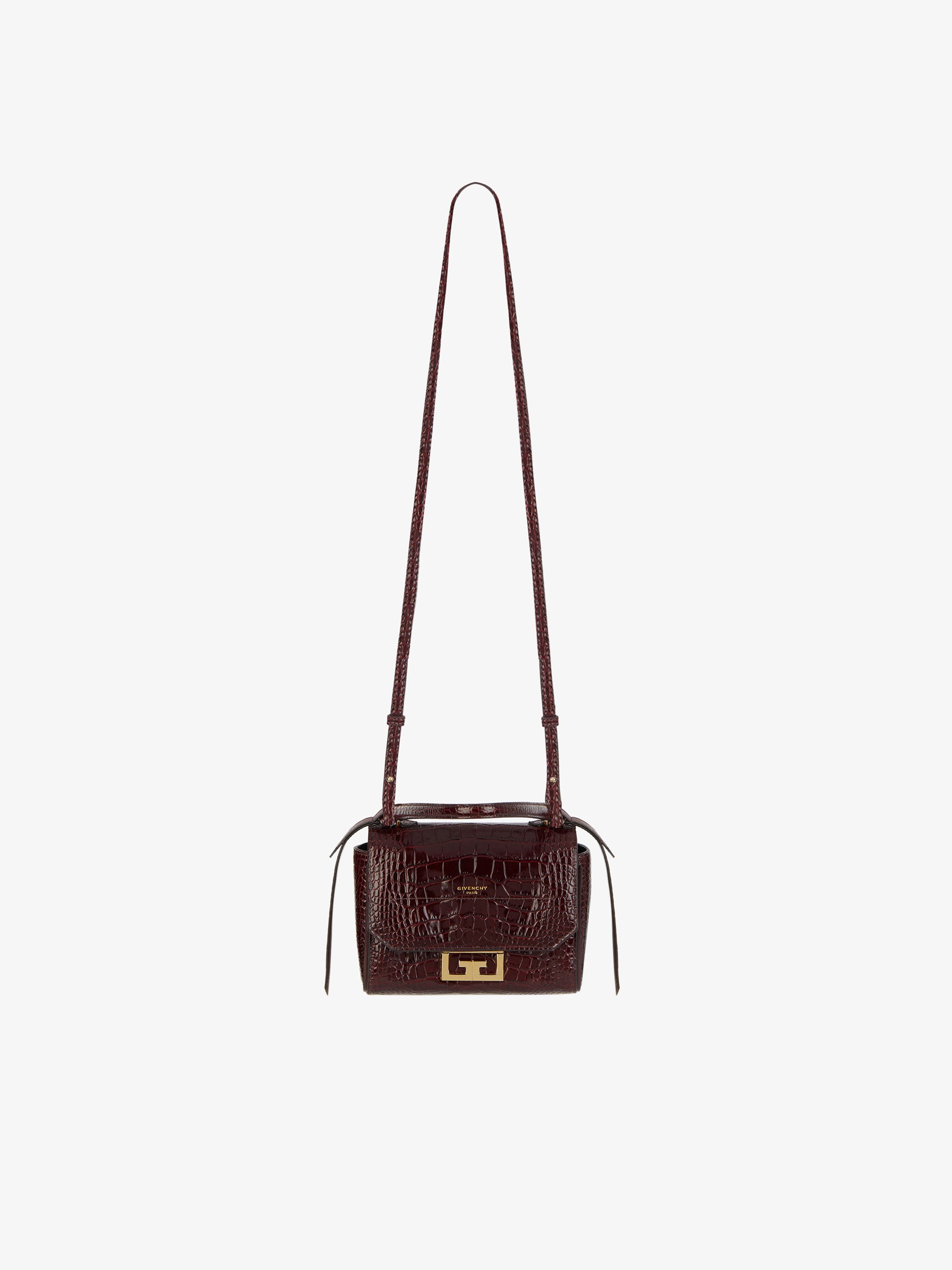 Mini Eden bag in crocodile-effect leather