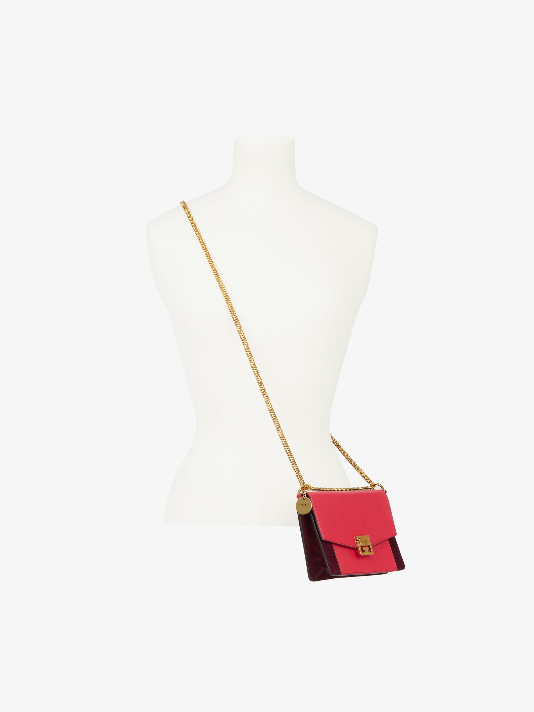 Mini GV3 bag in leather and suede