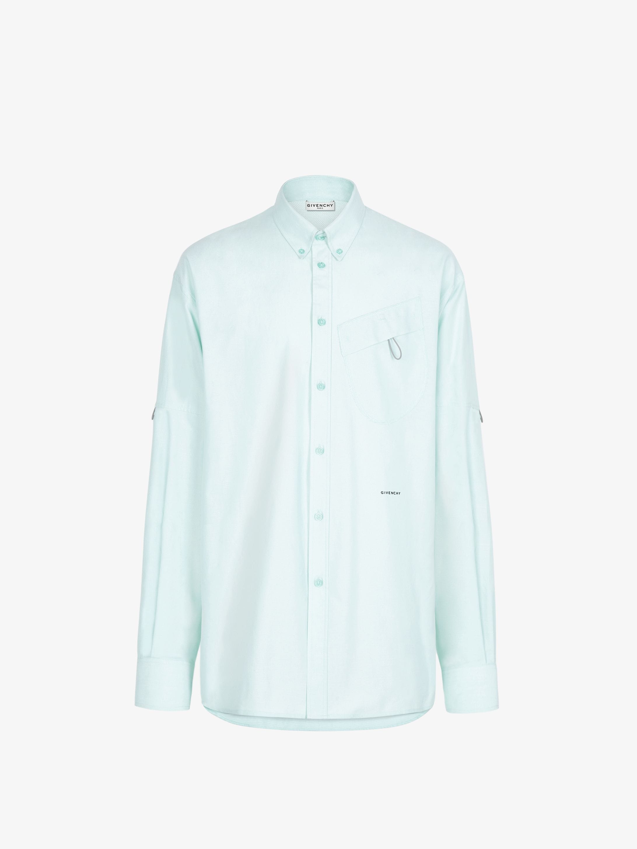 Camicia di cotone Oxford con dettagli elasticizzati