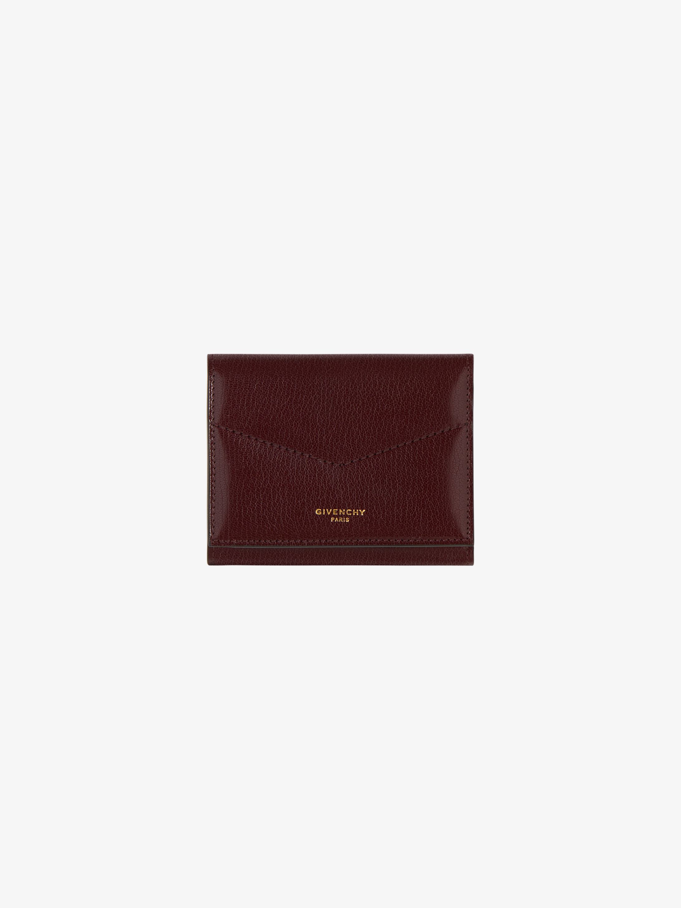 Edge tri-fold wallet in two tone leather