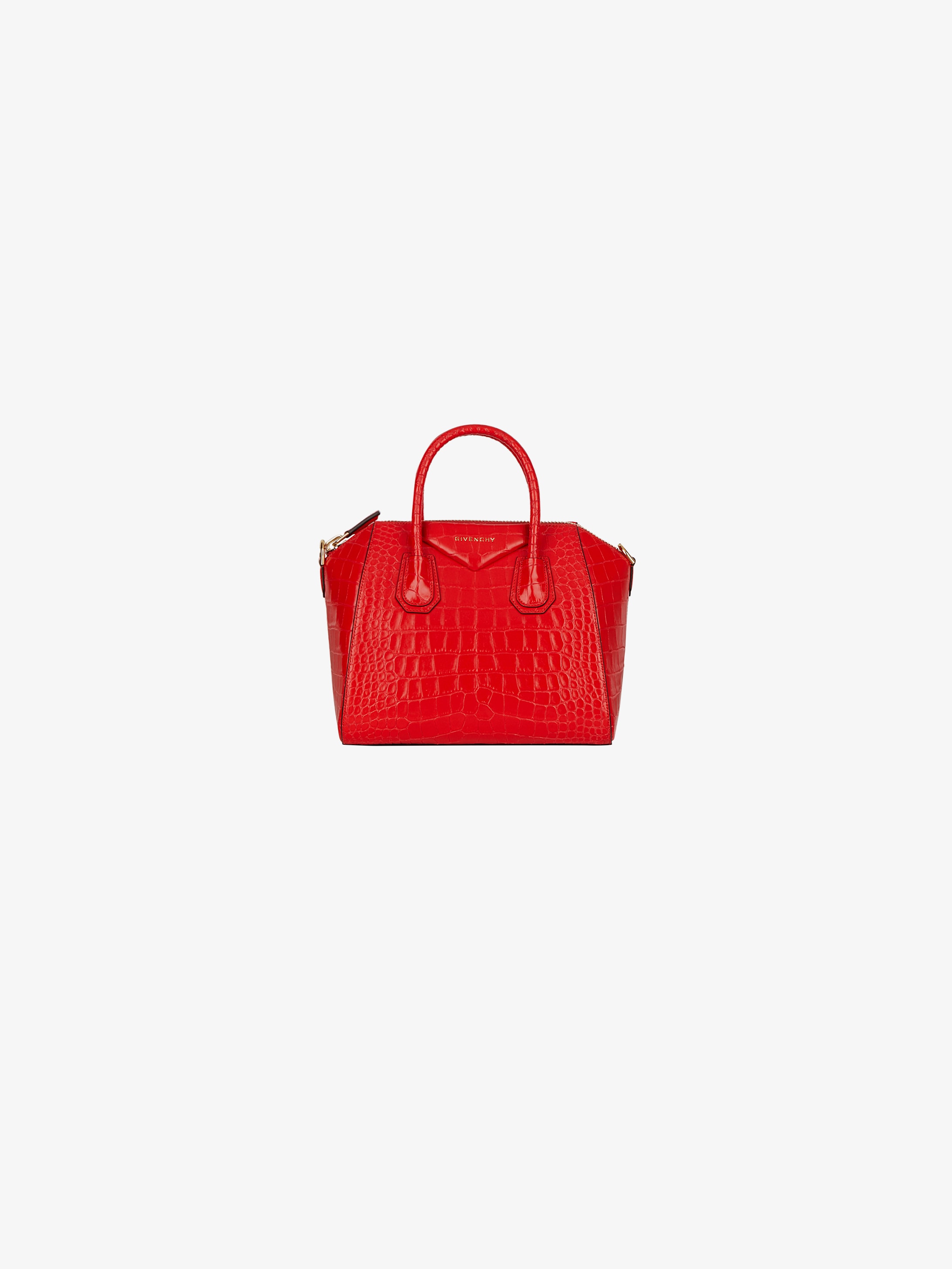 Mini Antigona bag in crocodile effect leather