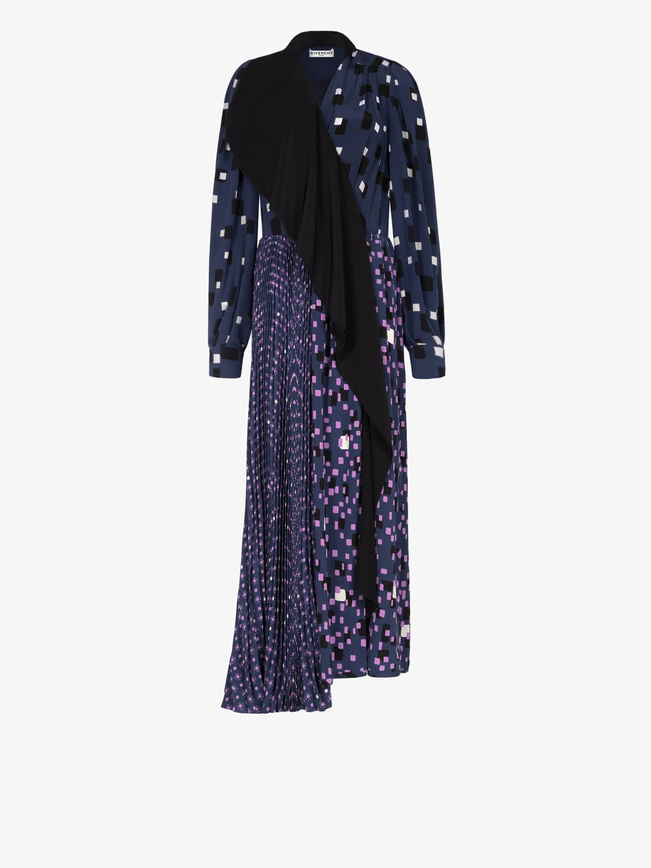 Robe en soie à imprimé géométrique
