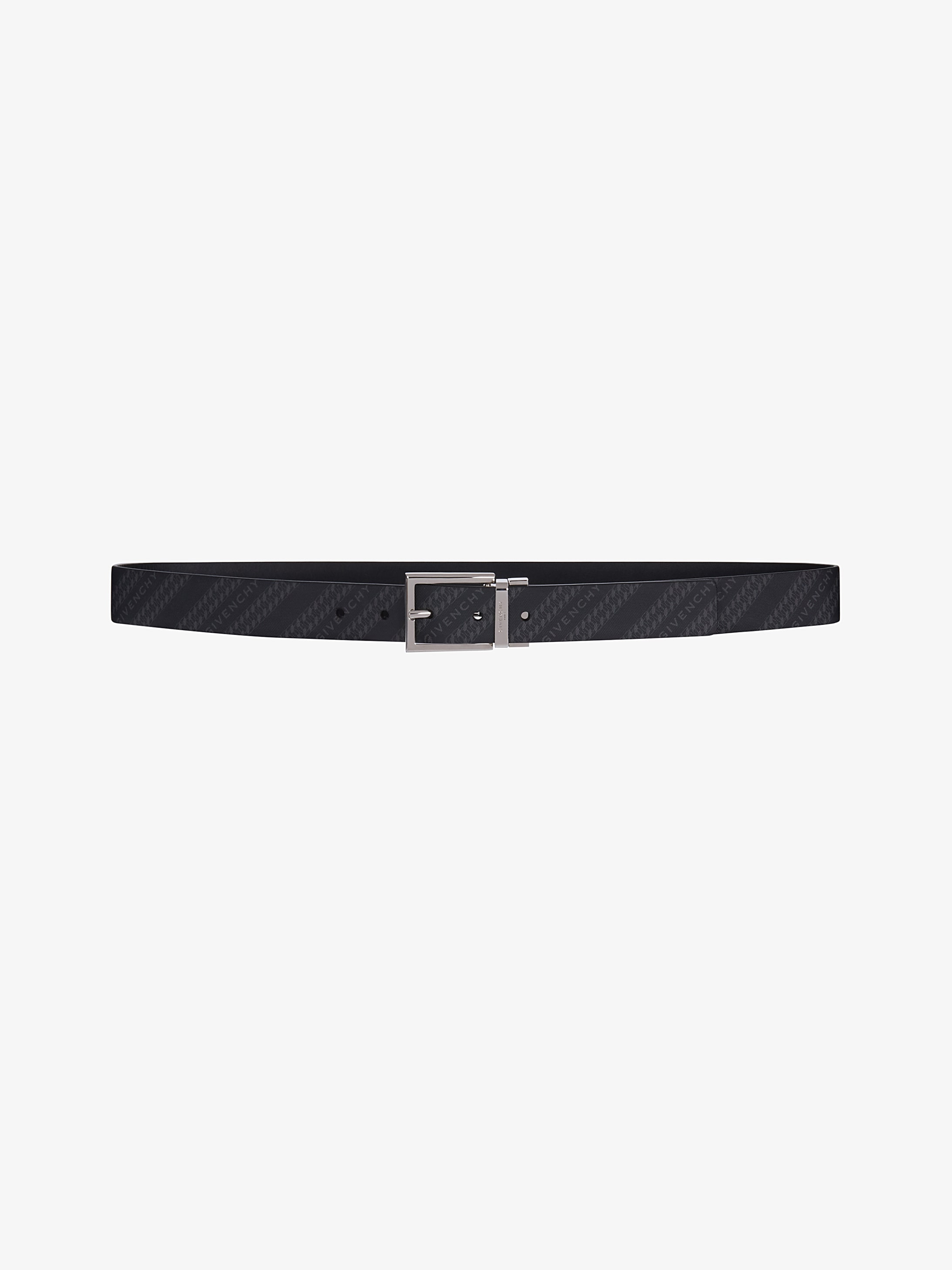 GIVENCHY Chain reversible belt in leather and coated canvas