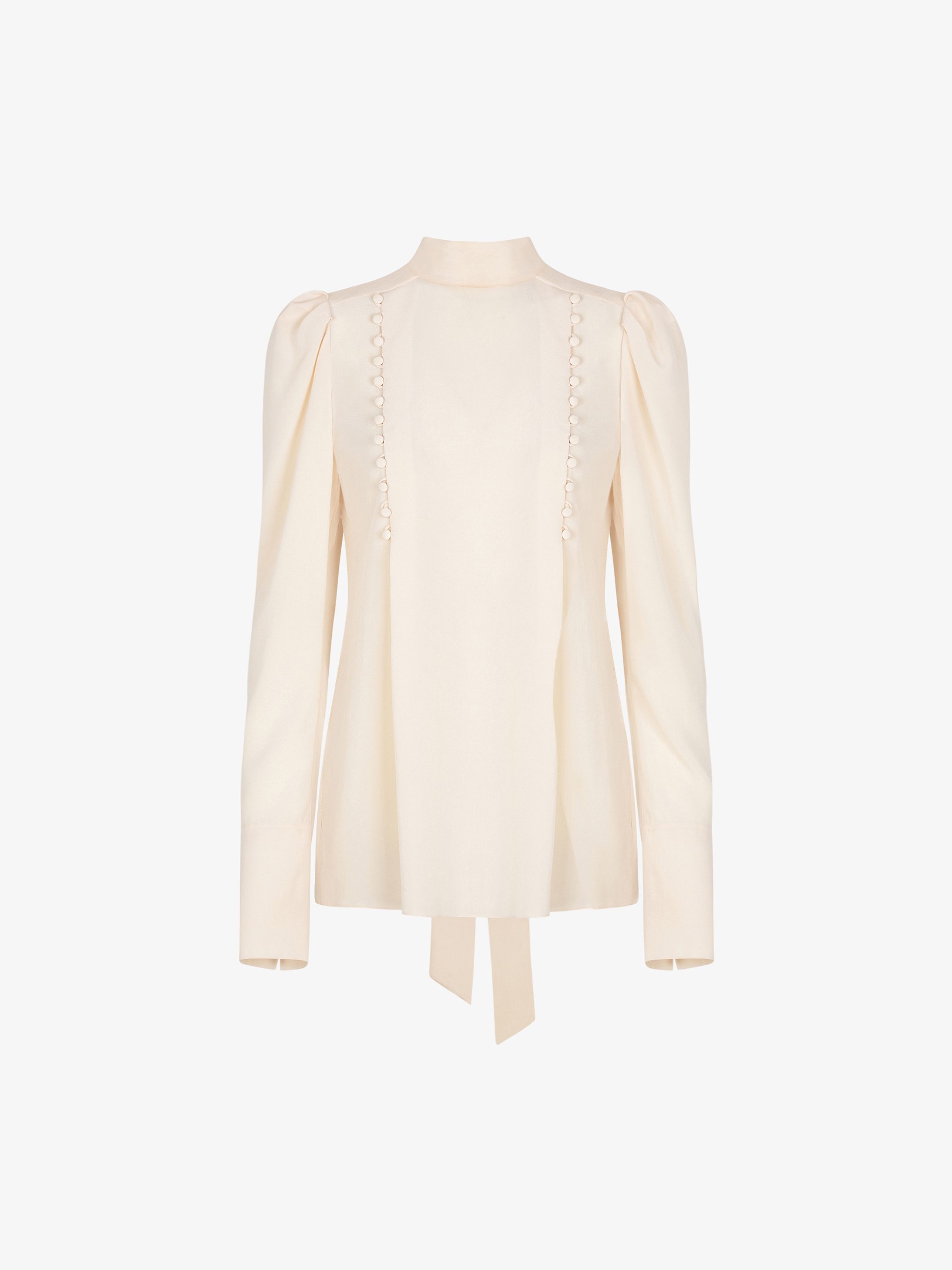 Blouse in silk with decorative buttons