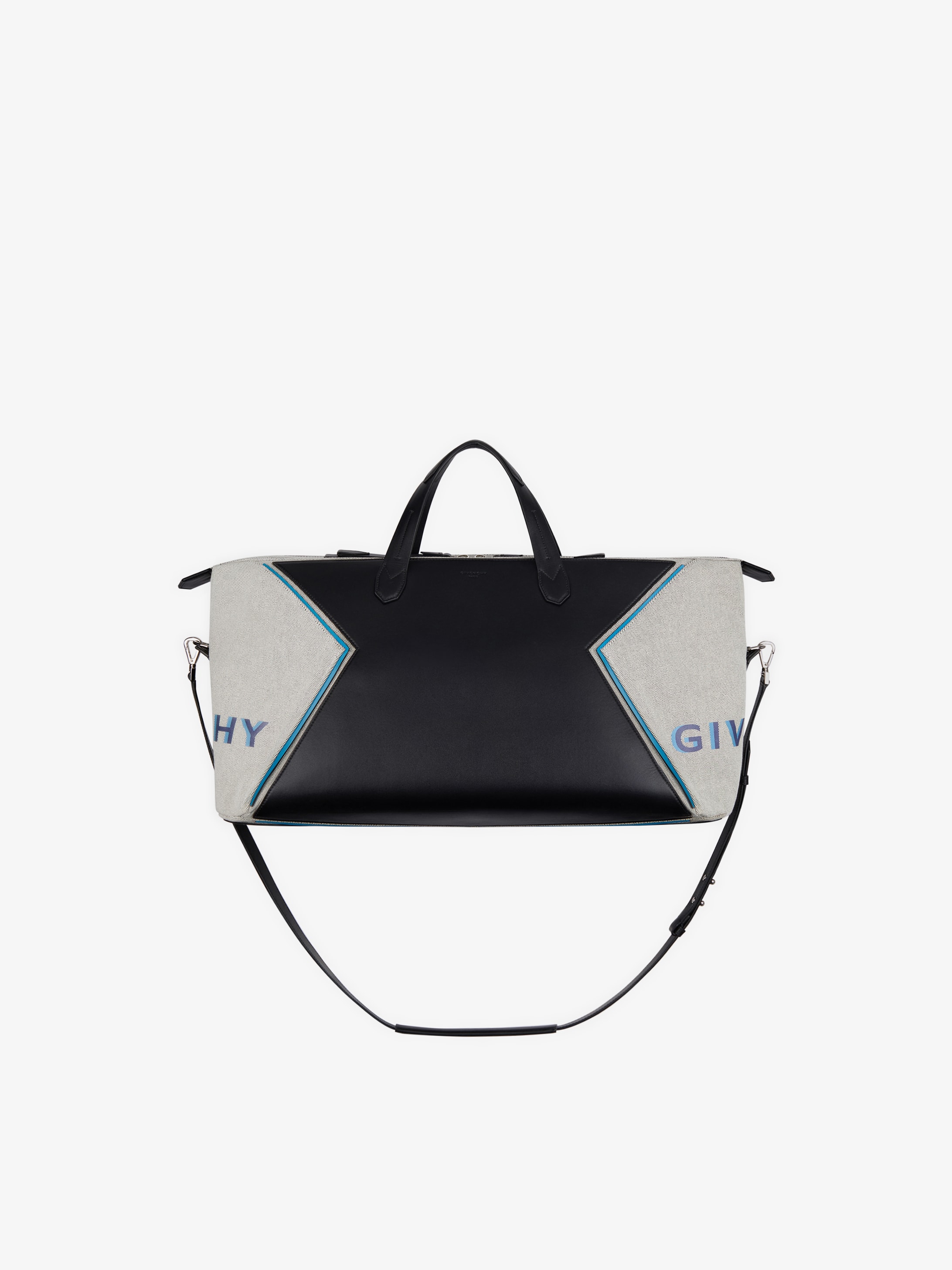 GIVENCHY PARIS Bond weekender bag in leather and canvas