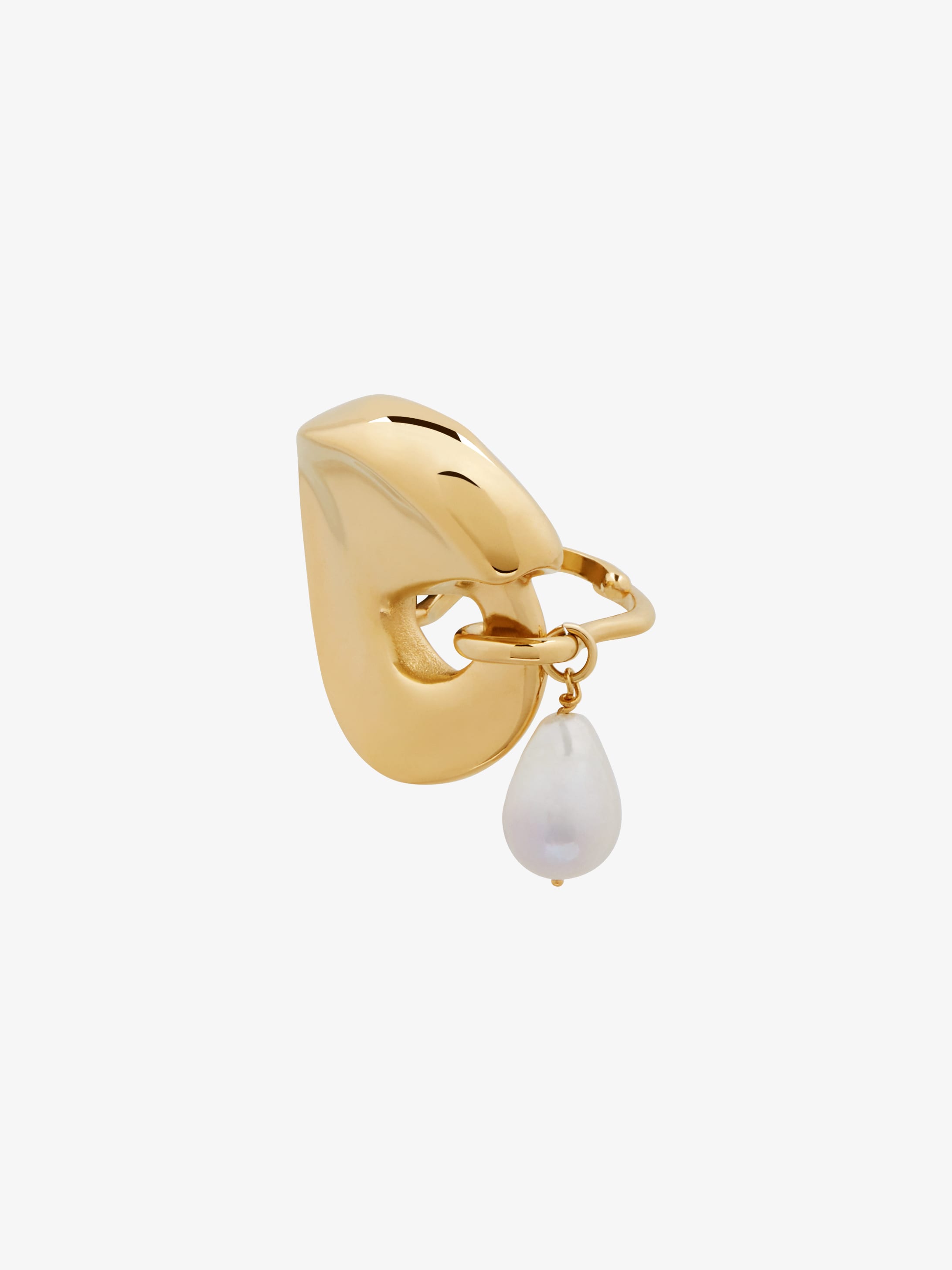 Cloud adjustable ring with pearl