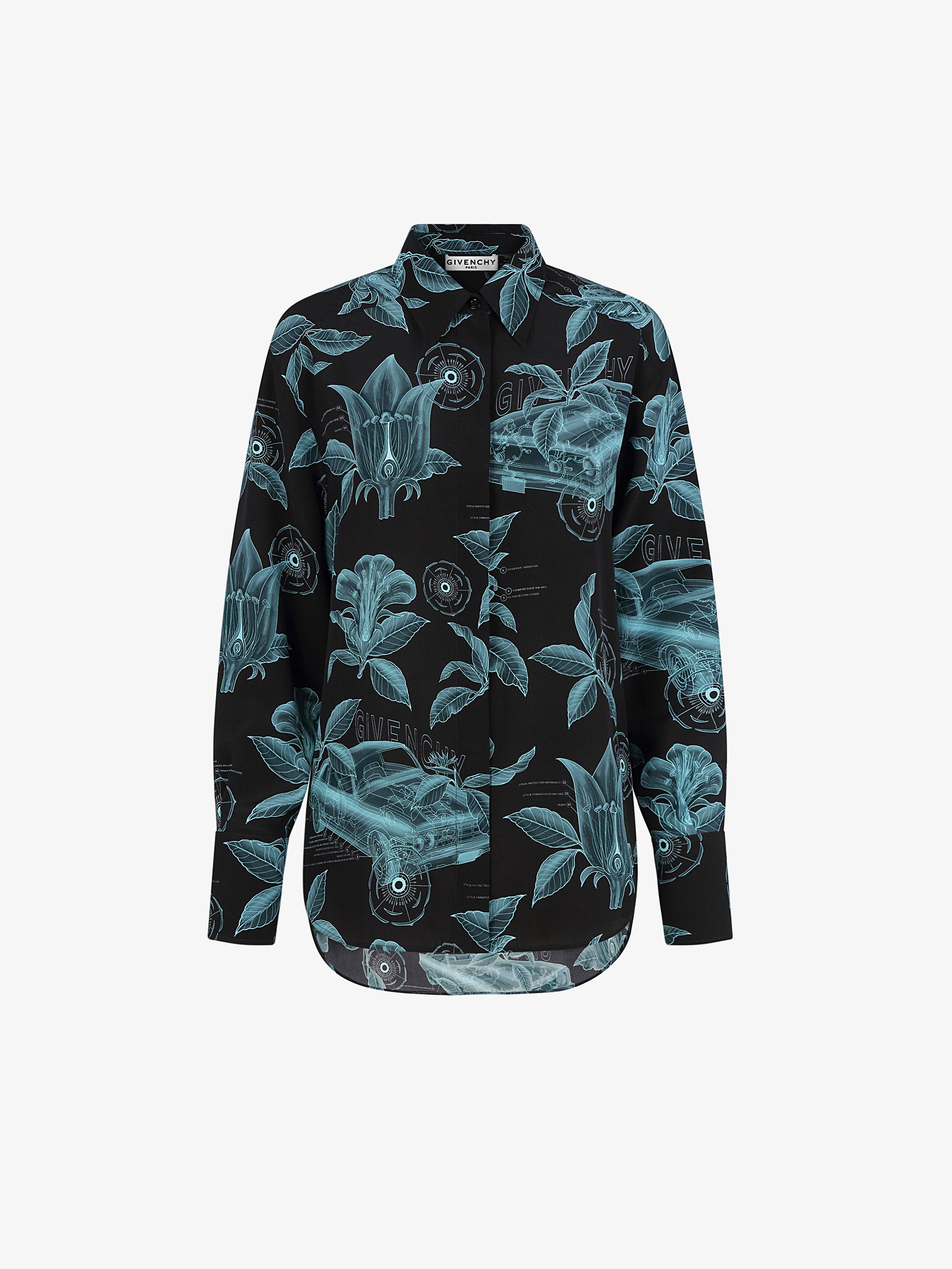 Floral Schematics shirt in silk