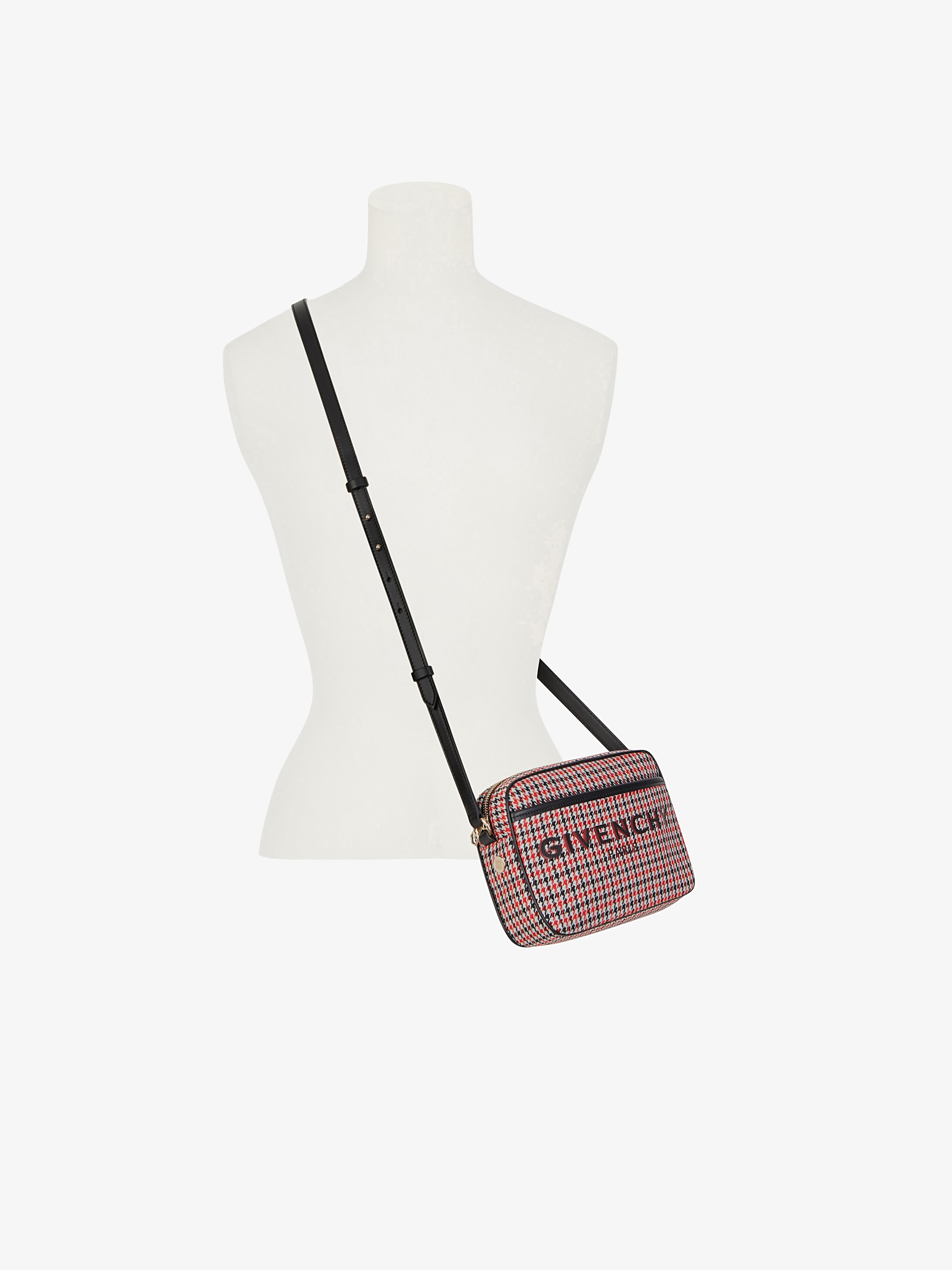 GIVENCHY Bond camera bag in houndstooth wool