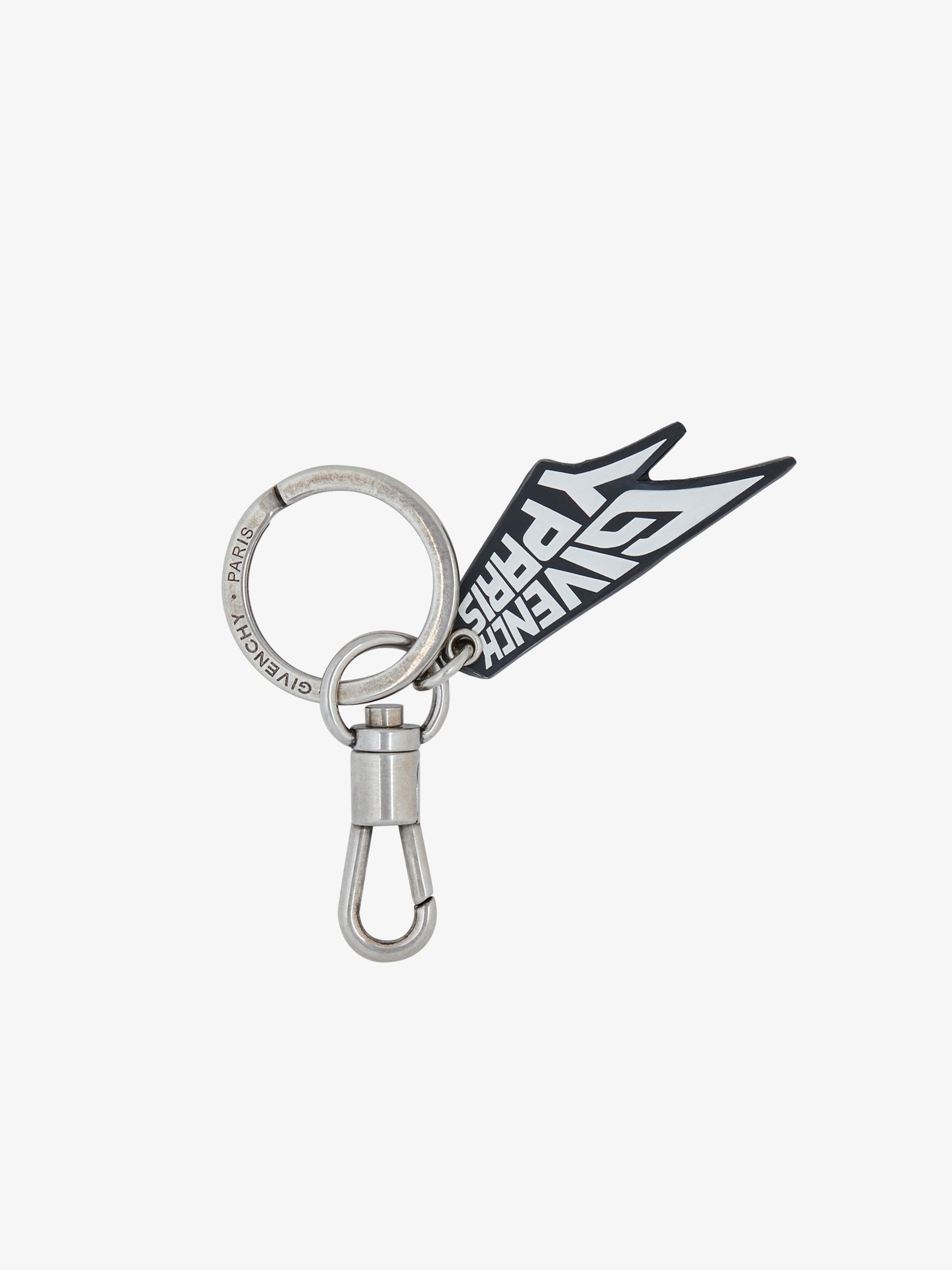 GIVENCHY PARIS keyring in leather and metal