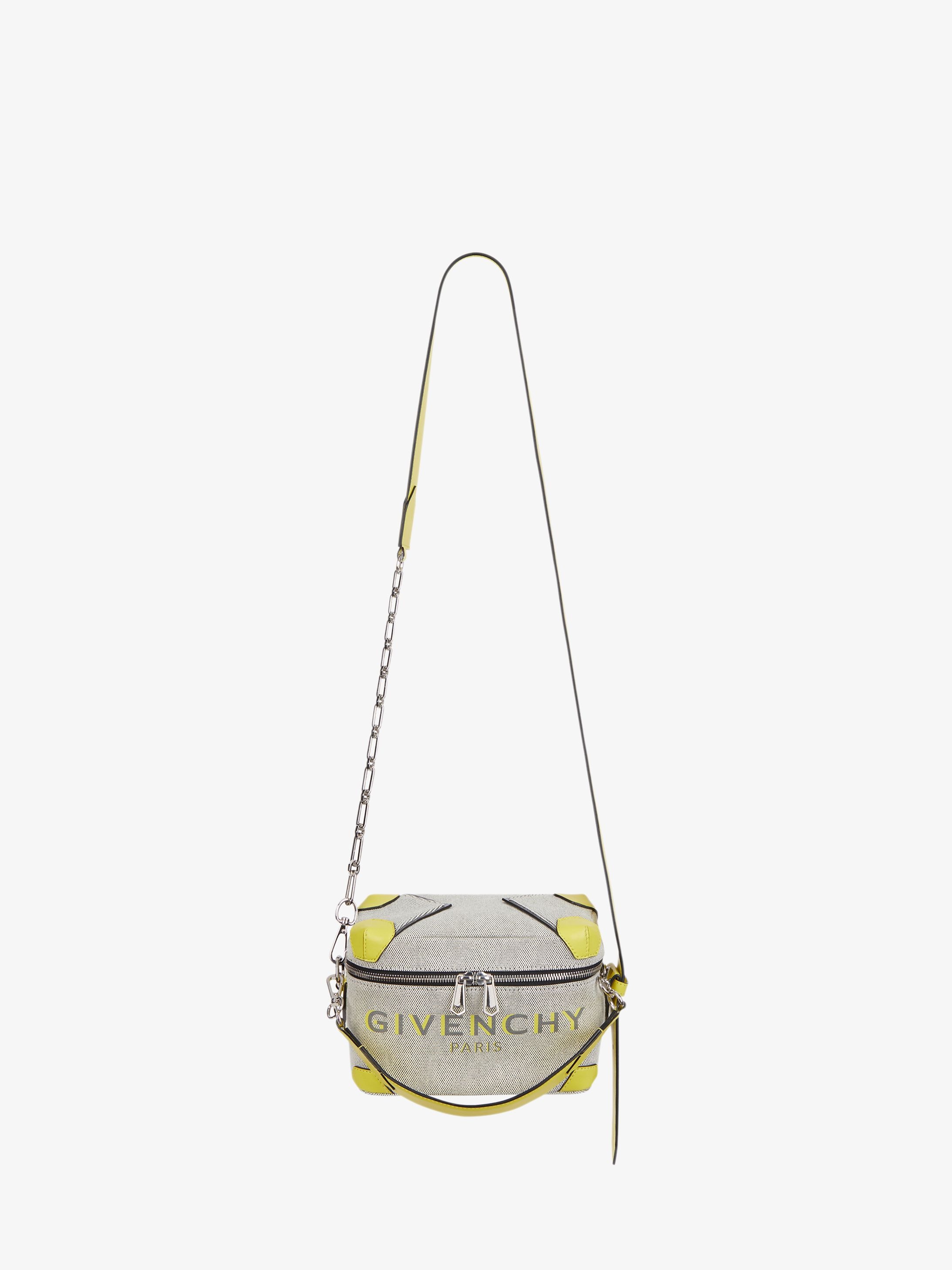 GIVENCHY PARIS Bond coffer bag in canvas and leather