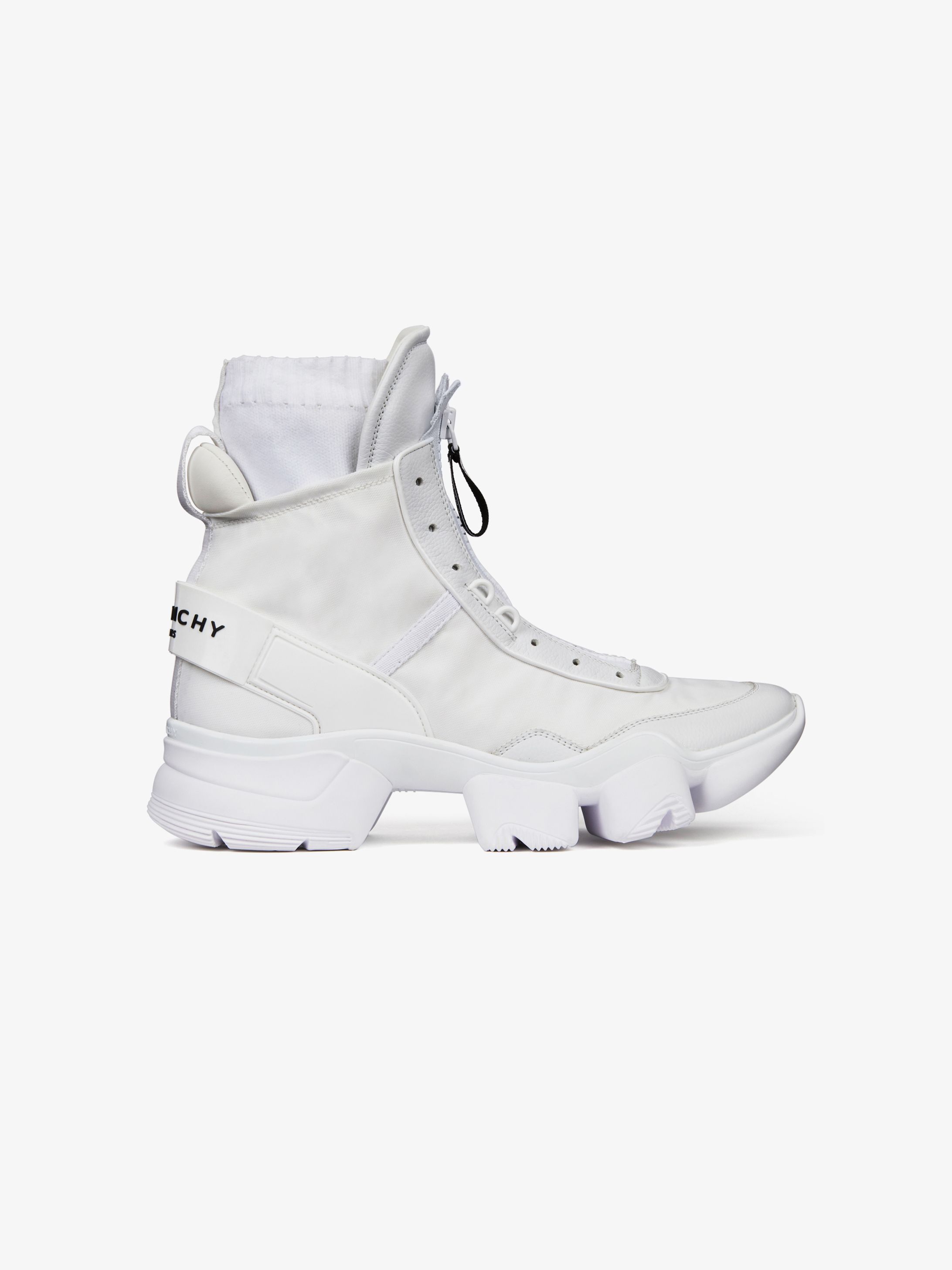 JAW high sneakers in nylon, leather and knit