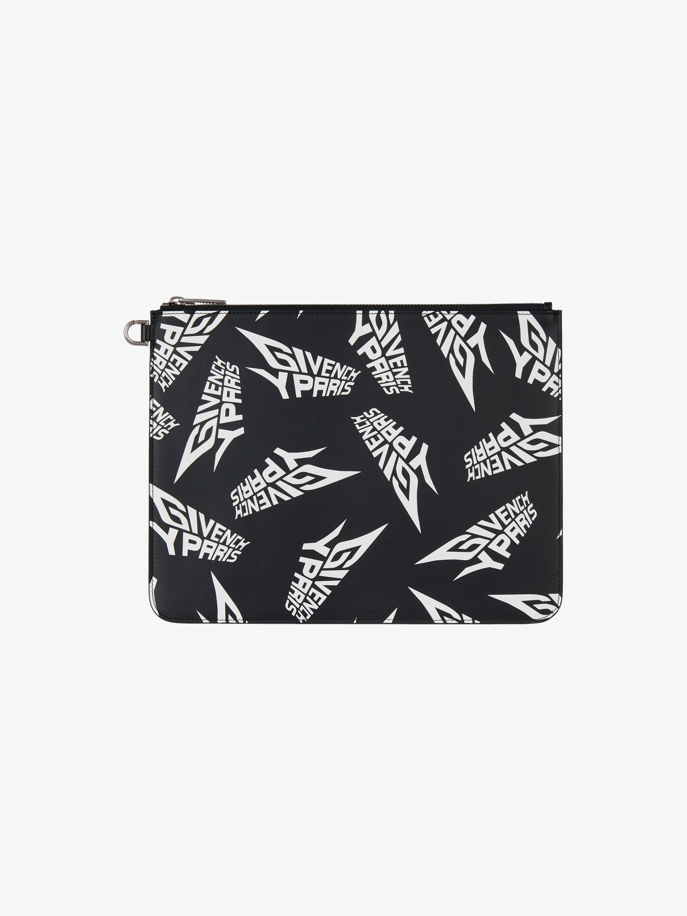 GIVENCHY PARIS large zipped pouch in leather