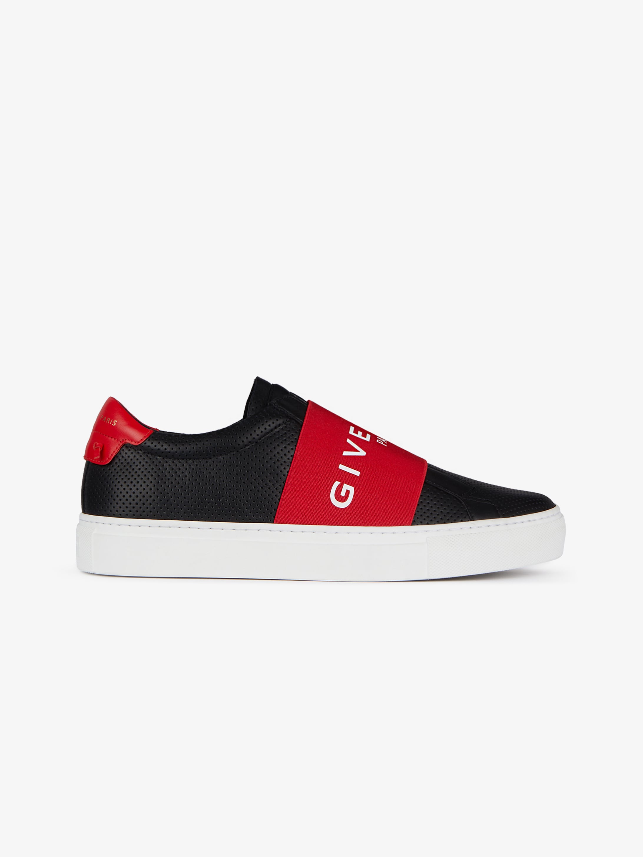 givenchy paris strap sneakers in leather