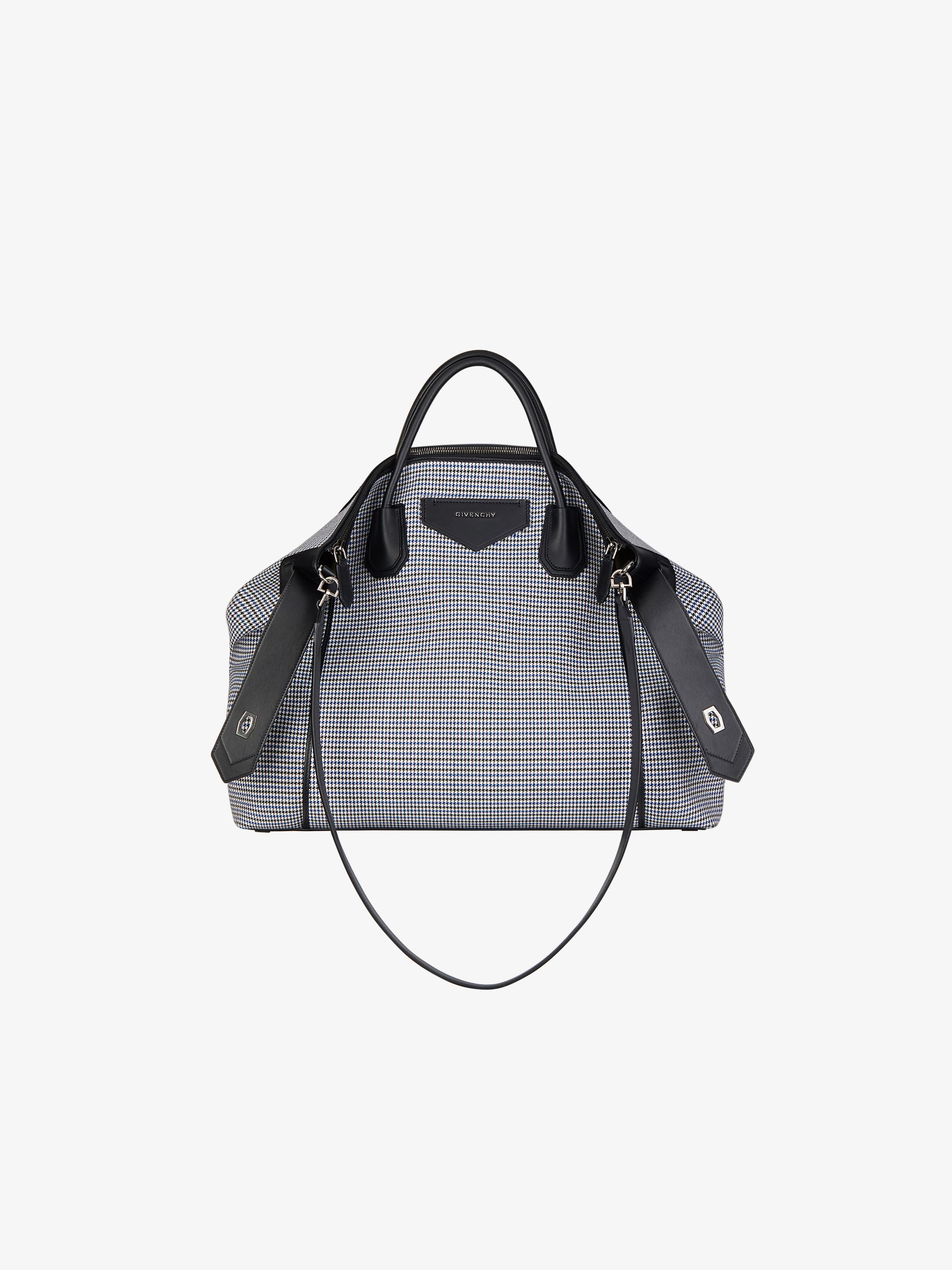 Large Antigona Soft bag in houndstooth wool