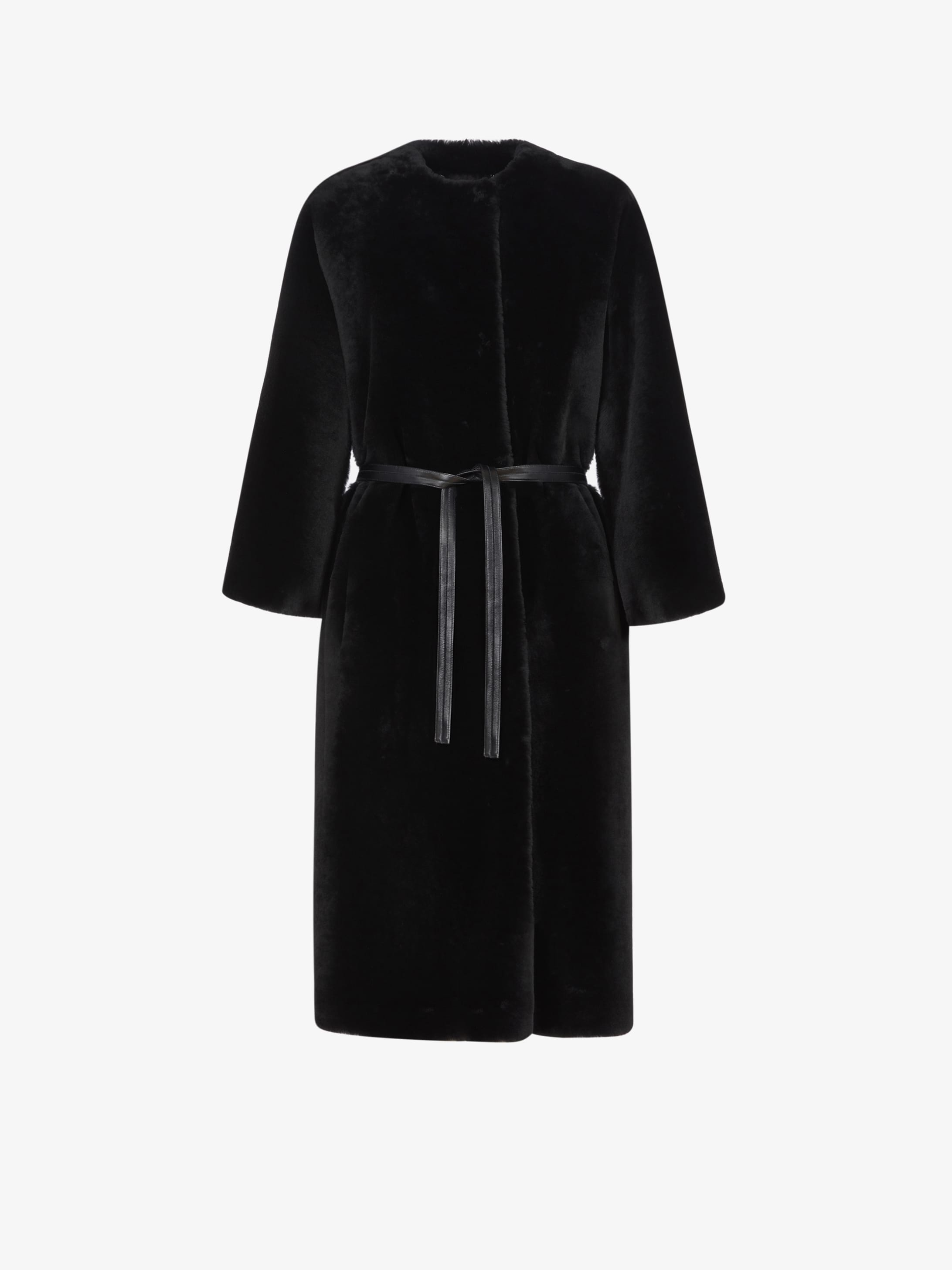 Manteau long en mouton retourné