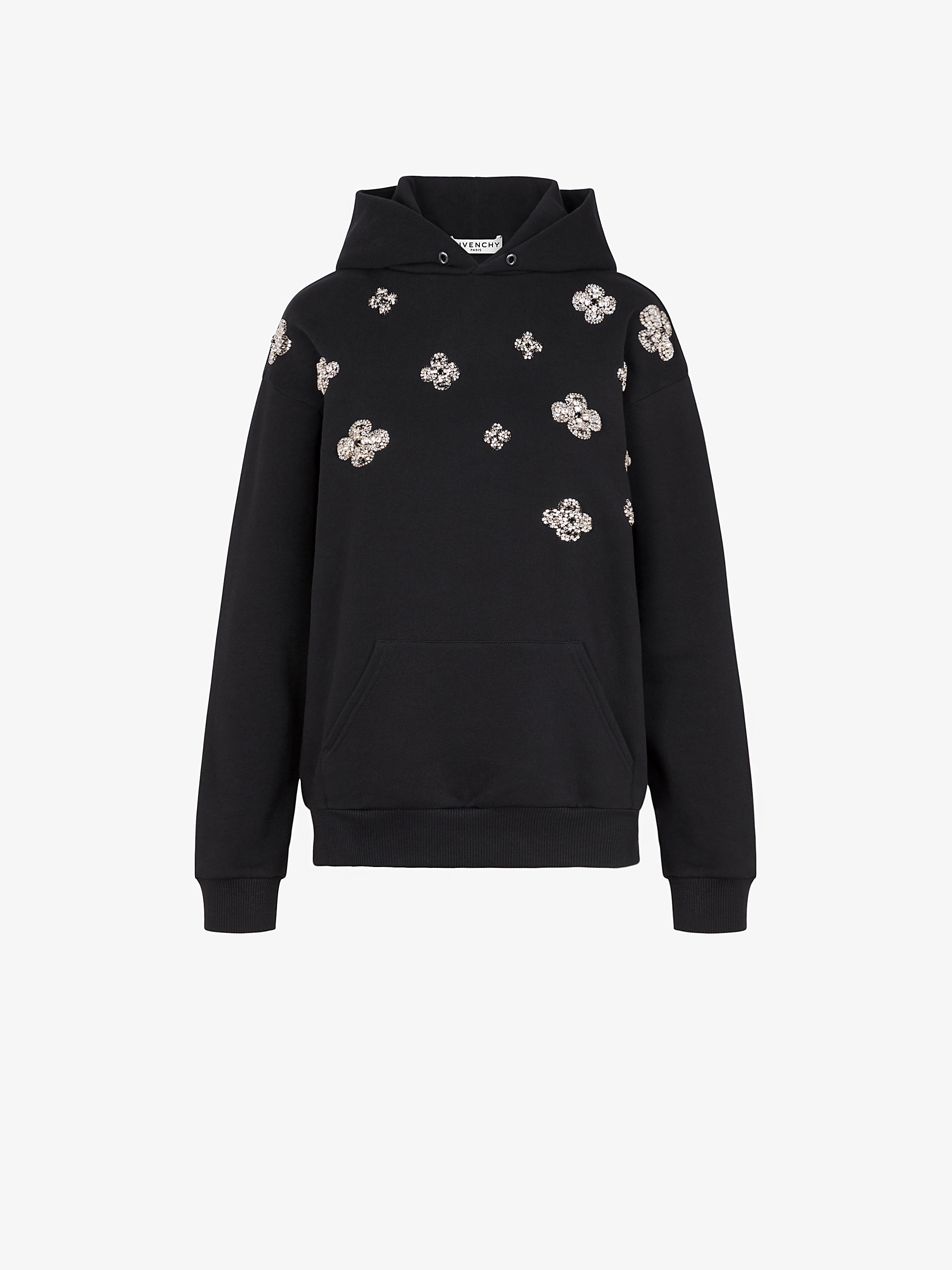 white embroidered hoodie