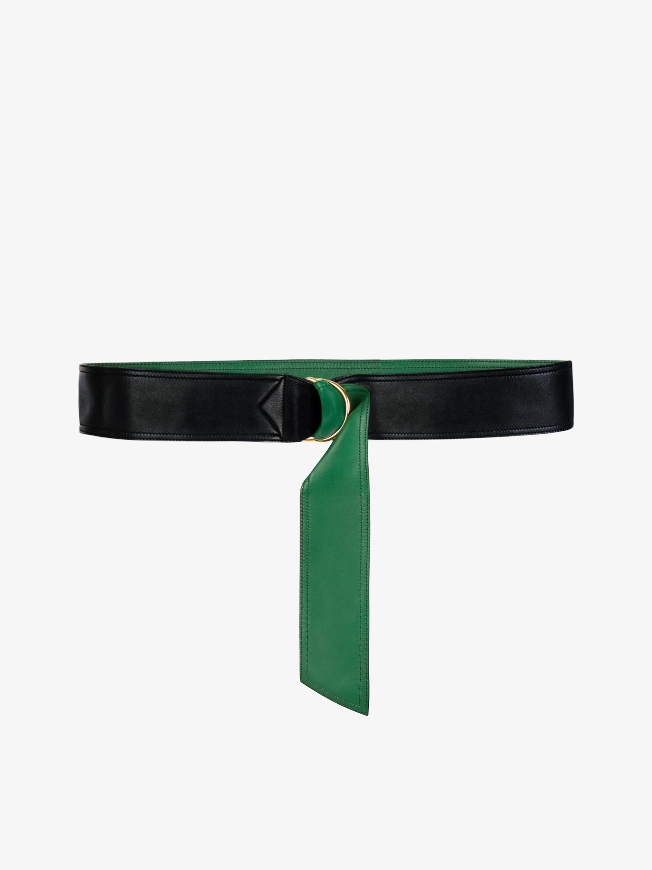 Two-toned large belt in leather