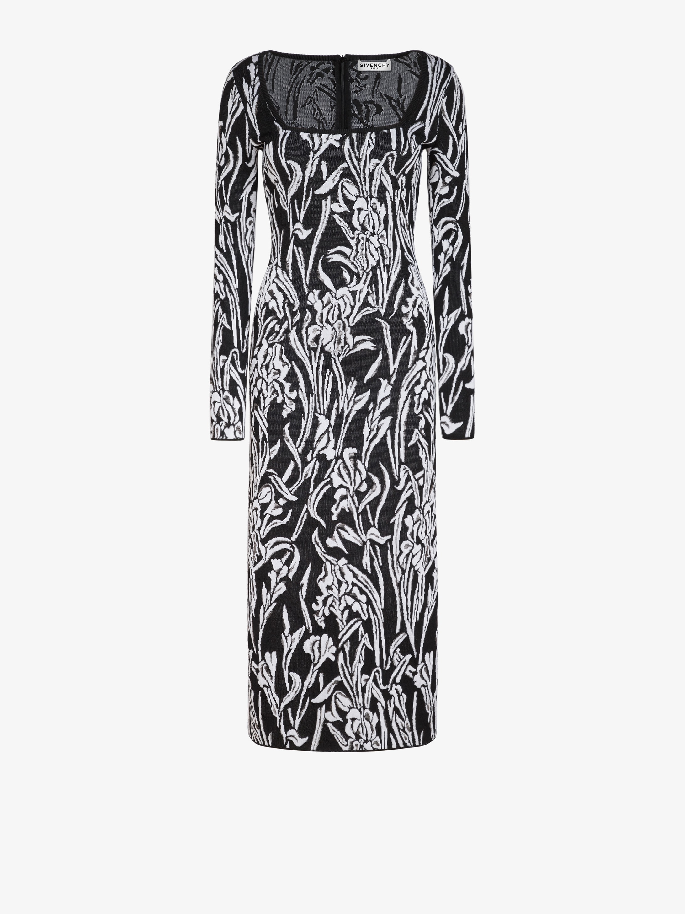 Robe fourreau en jacquard floral