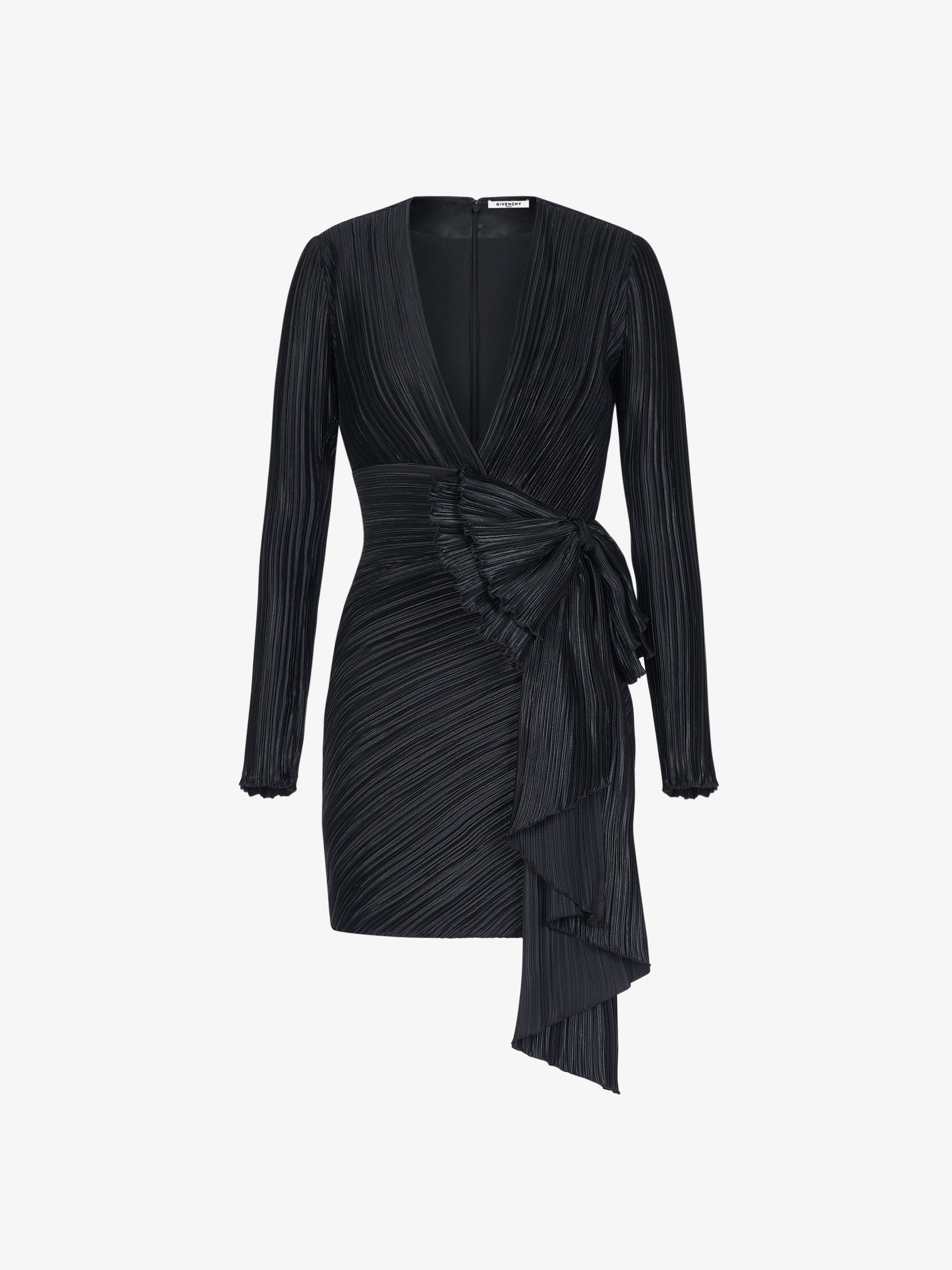 Robe courte plissée à nœud