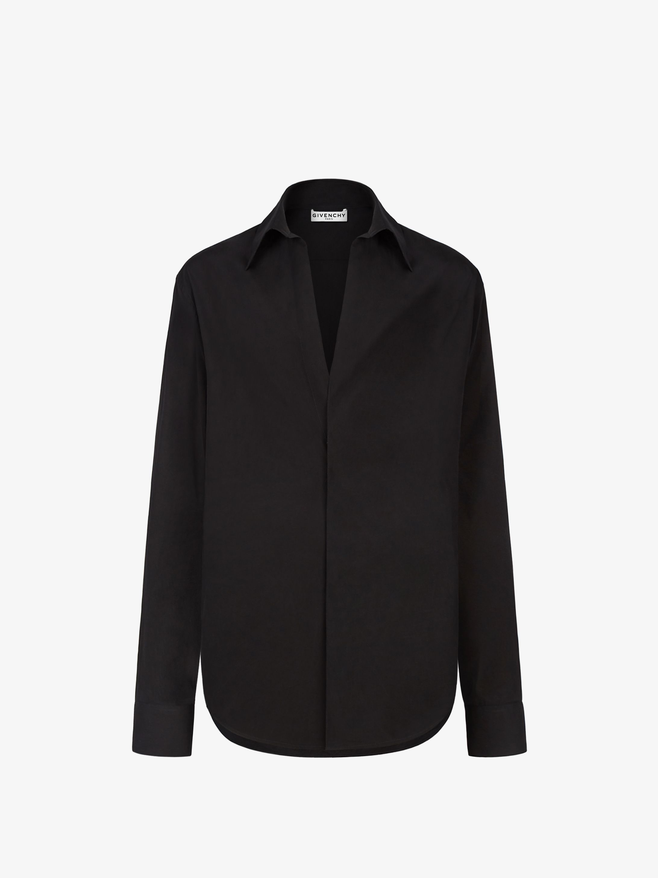 Camicia incrociata in popeline