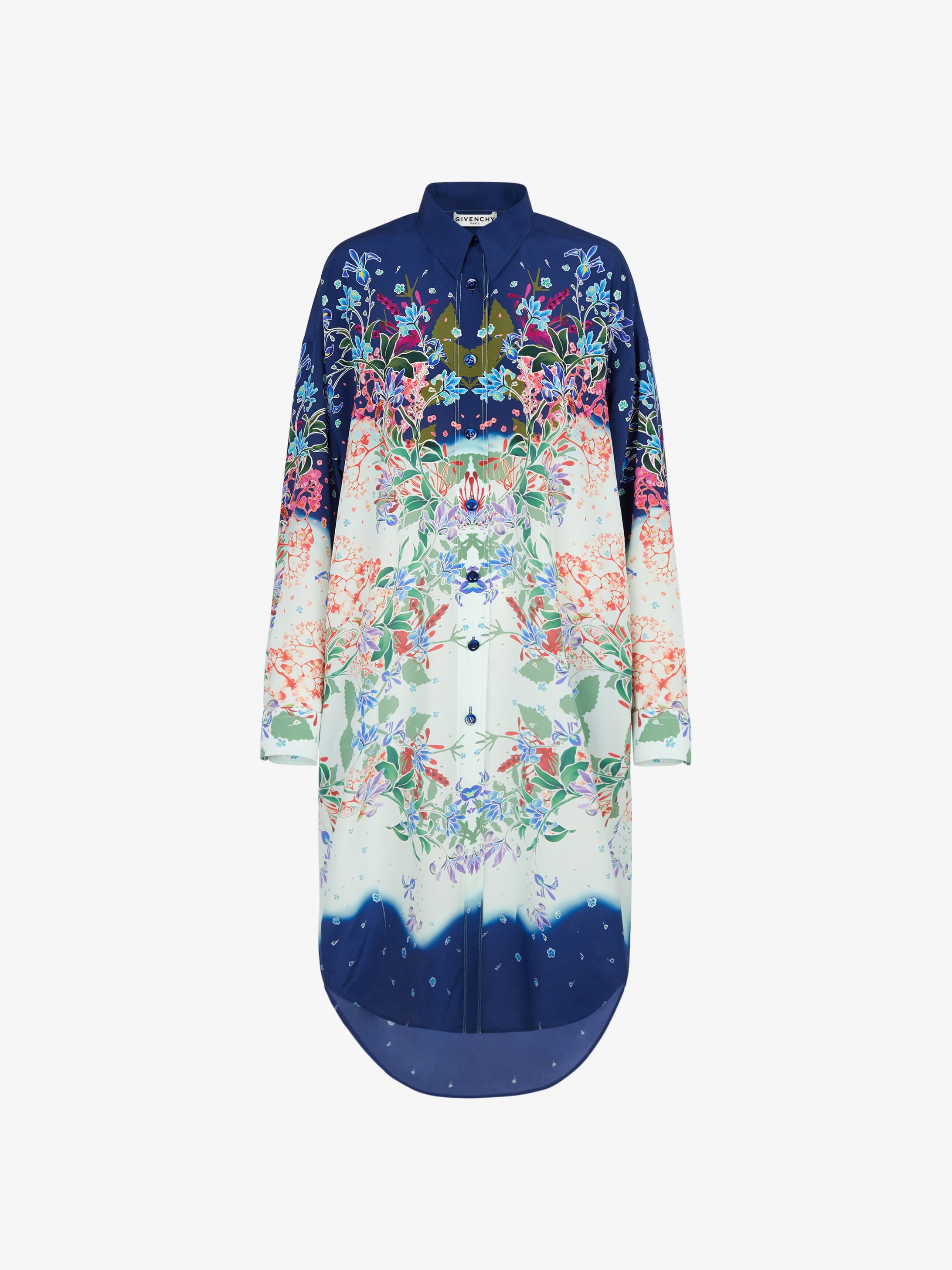 Robe-chemise en soie florale