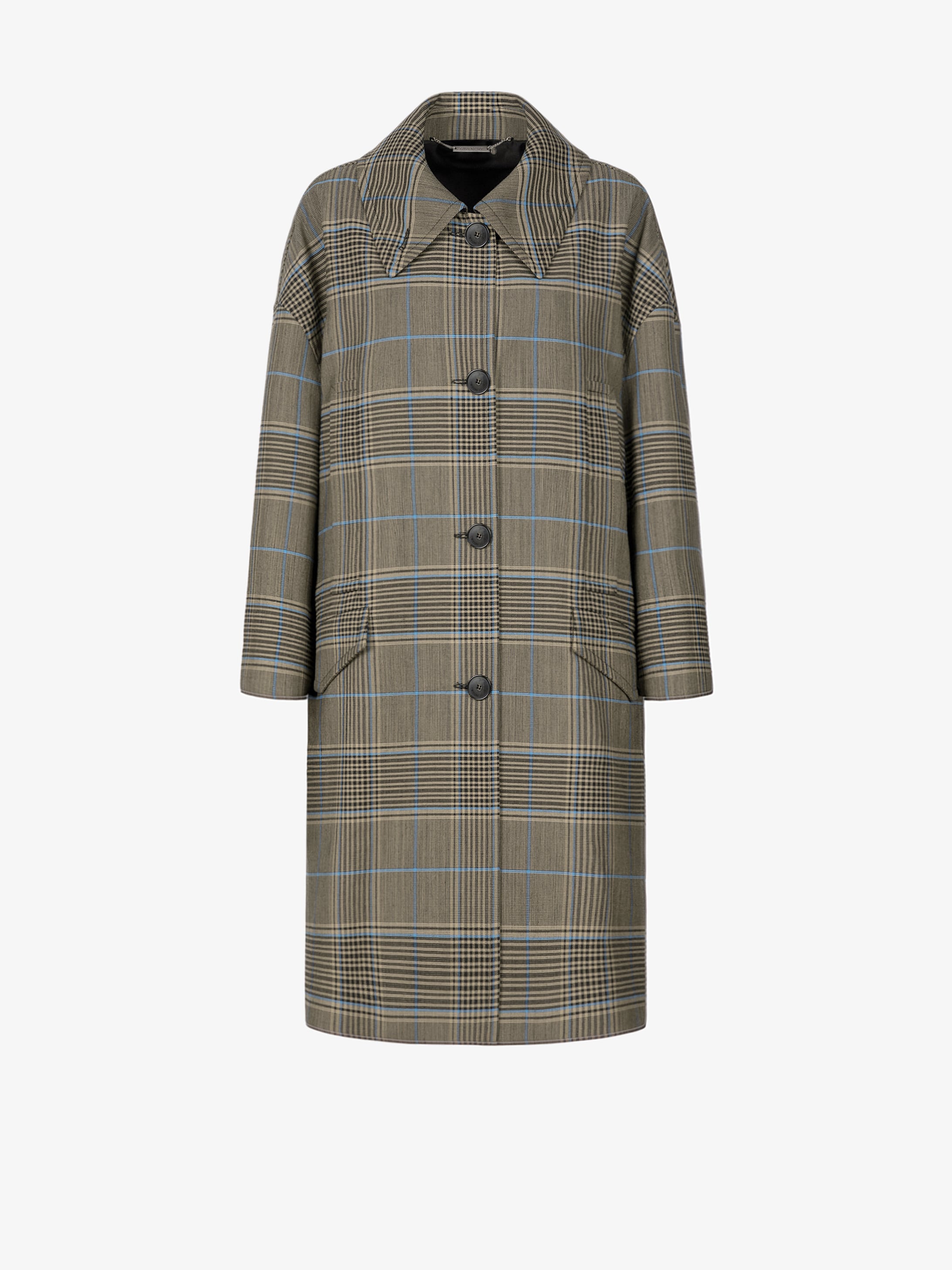 Checked oversized coat