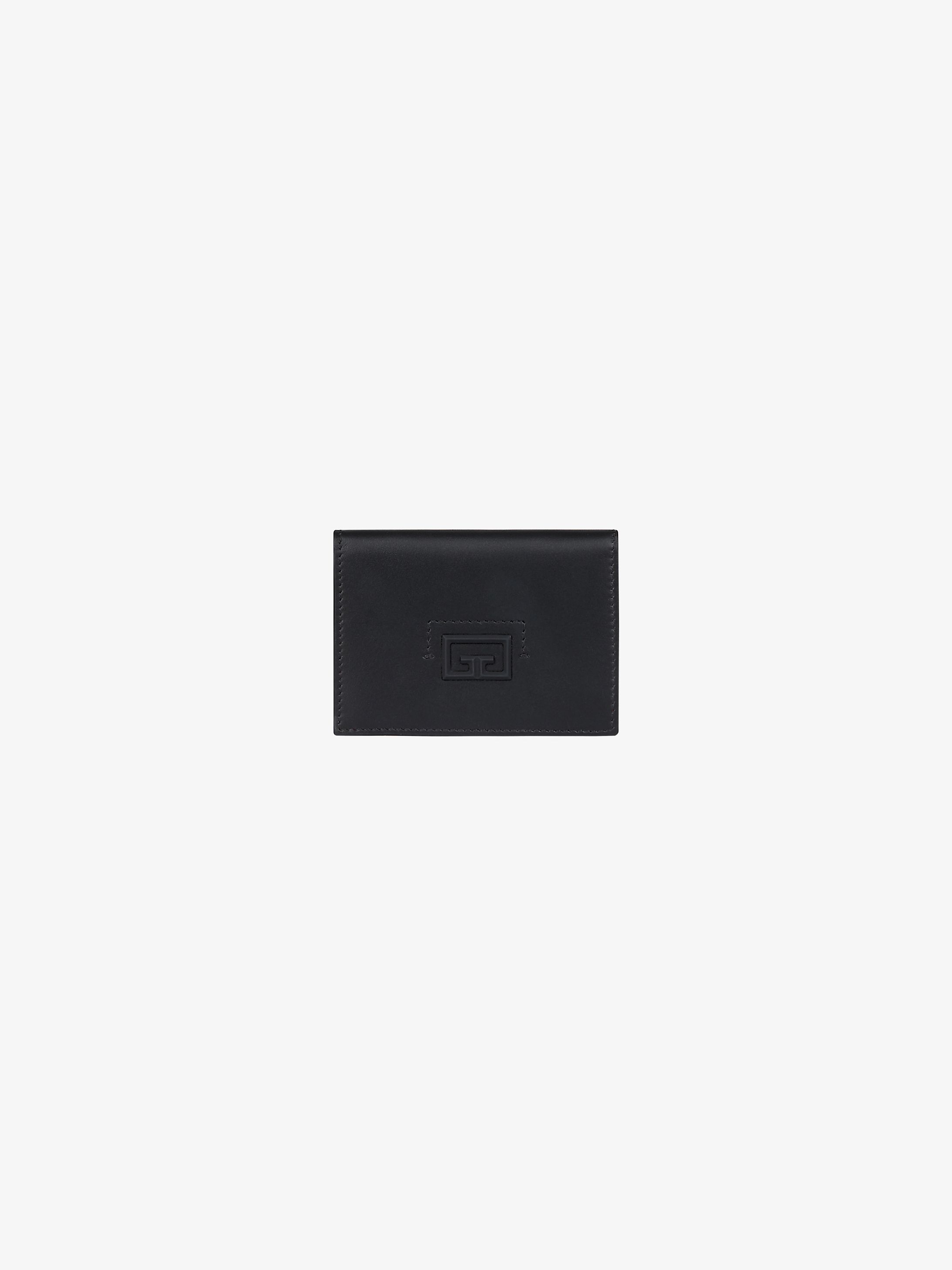 Double G business card holder in leather