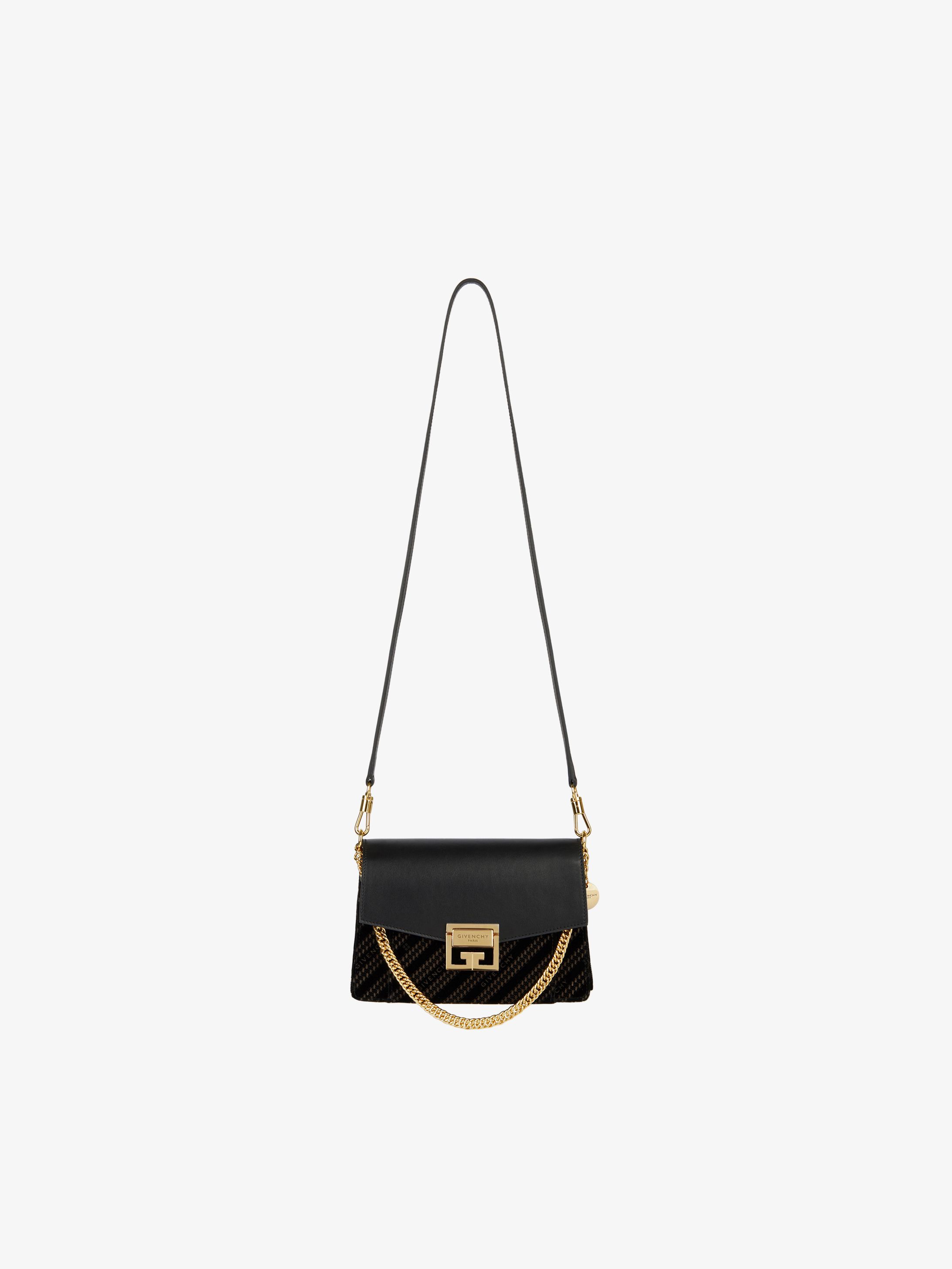 Sac GV3 petit modèle en velours et cuir Box