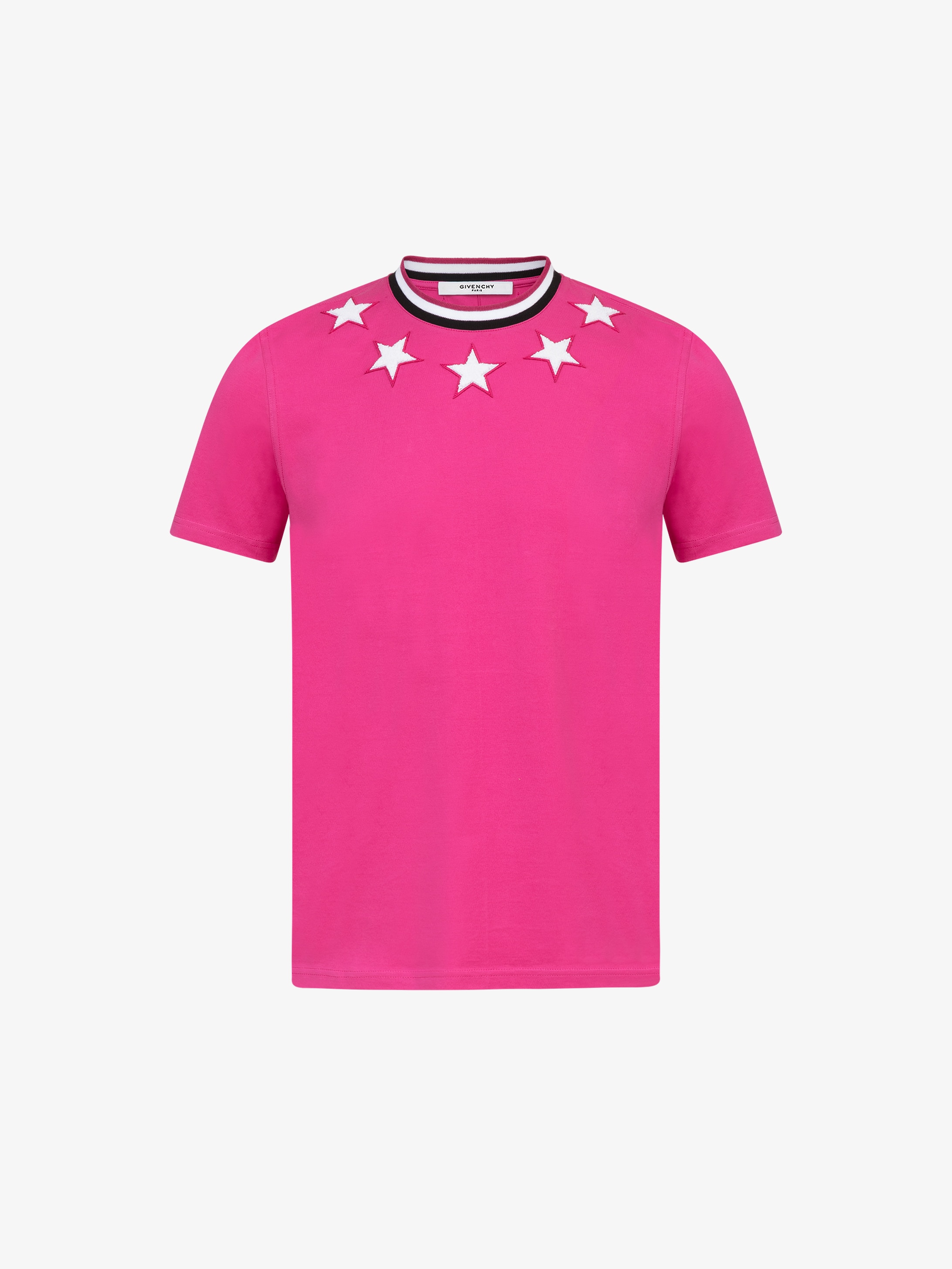 t shirt with stars around neck