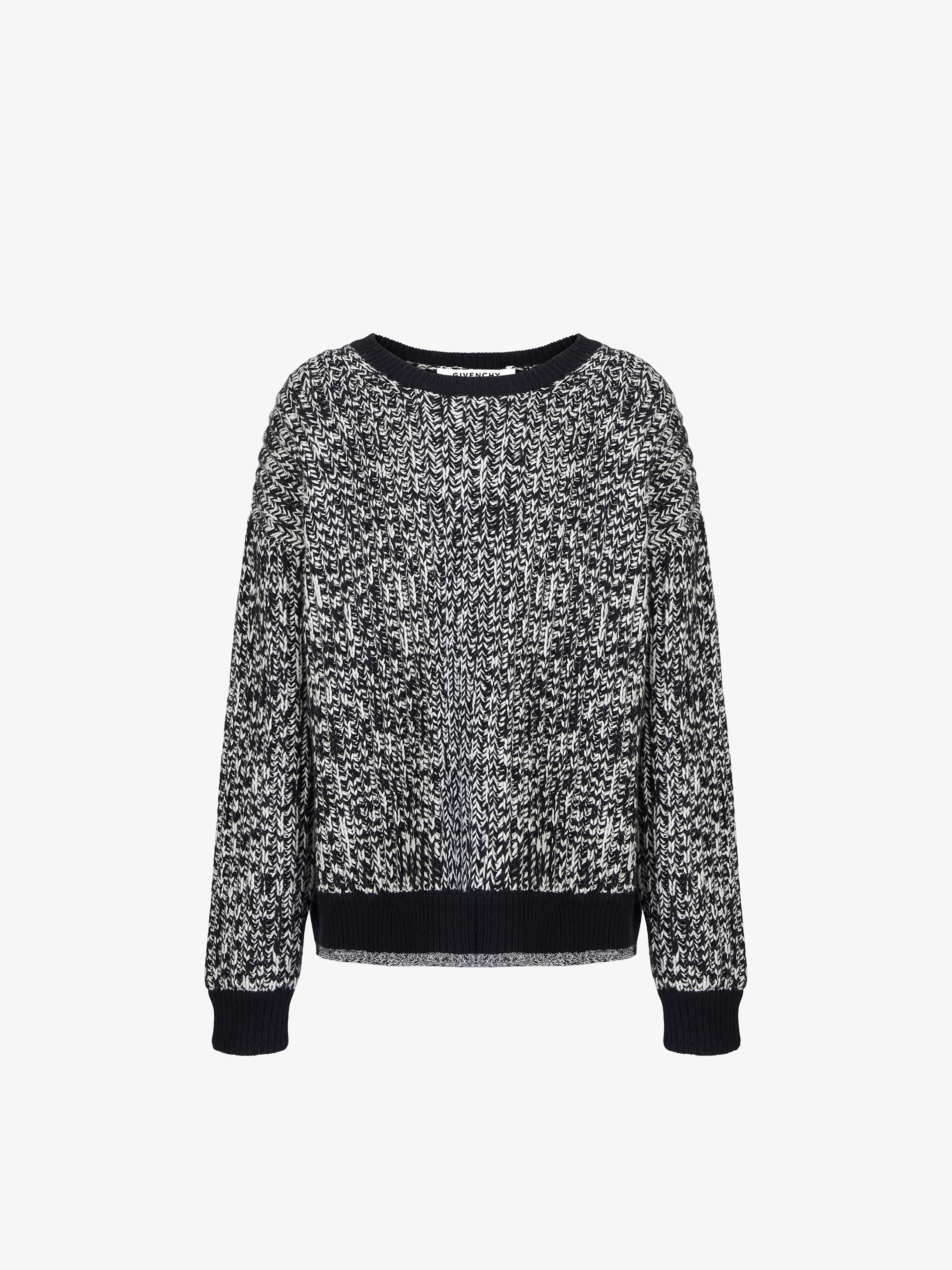 Oversized sweater in wool and cashemire