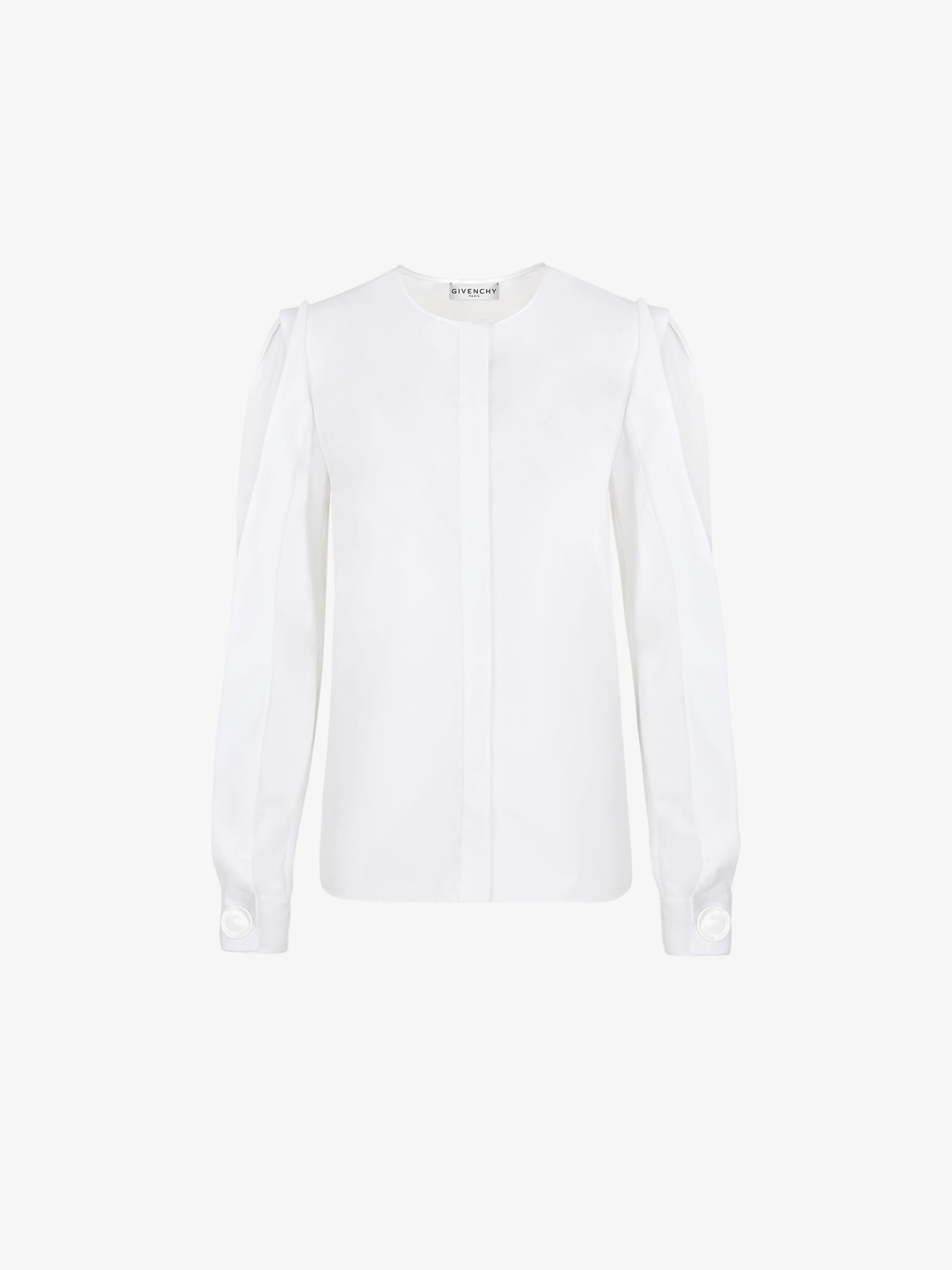 Blusa di cotone con maniche a sbuffo