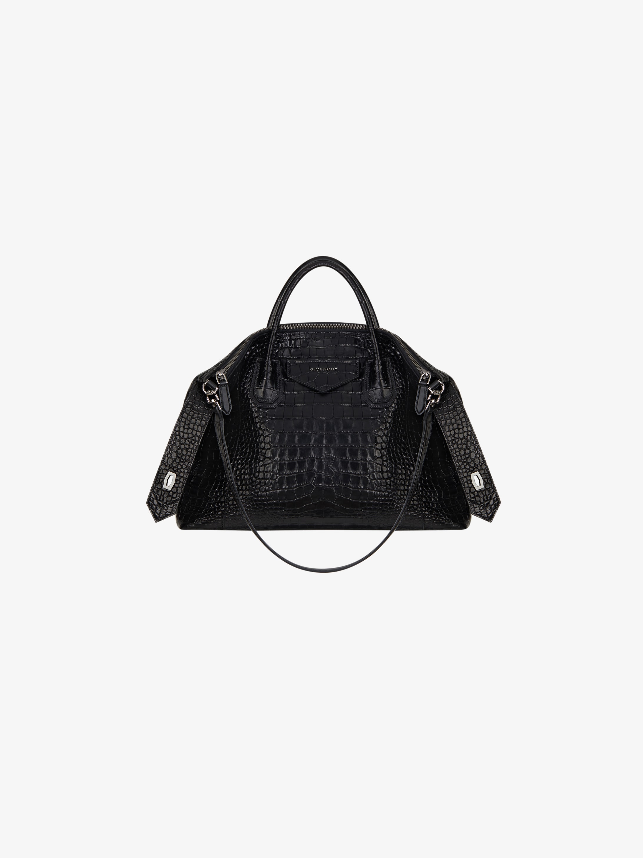 Medium Antigona Soft bag in crocodile effect leather
