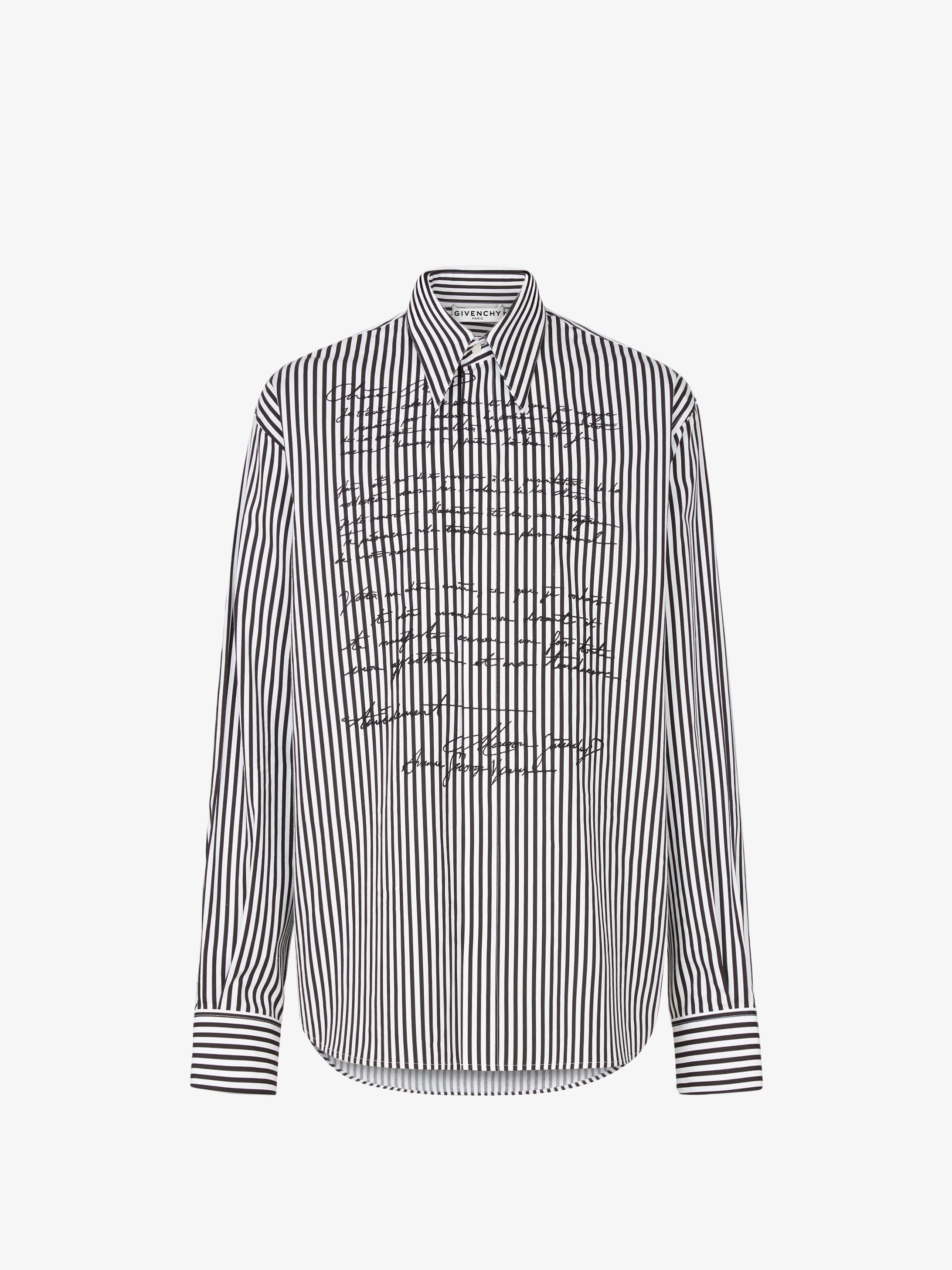 Camicia a righe con lettere ricamate