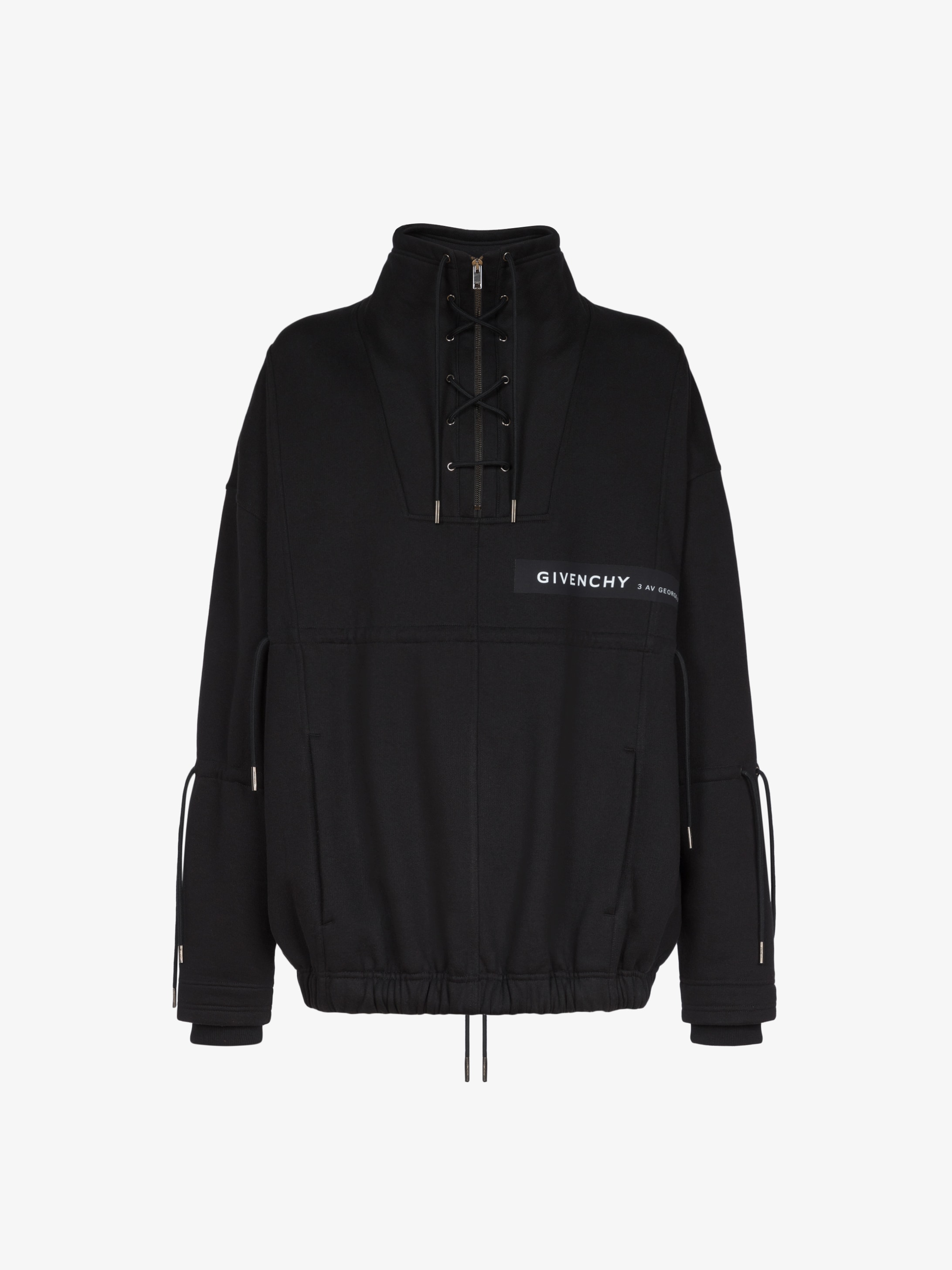 Sweatshirt oversized lacé à bande Adresse GIVENCHY